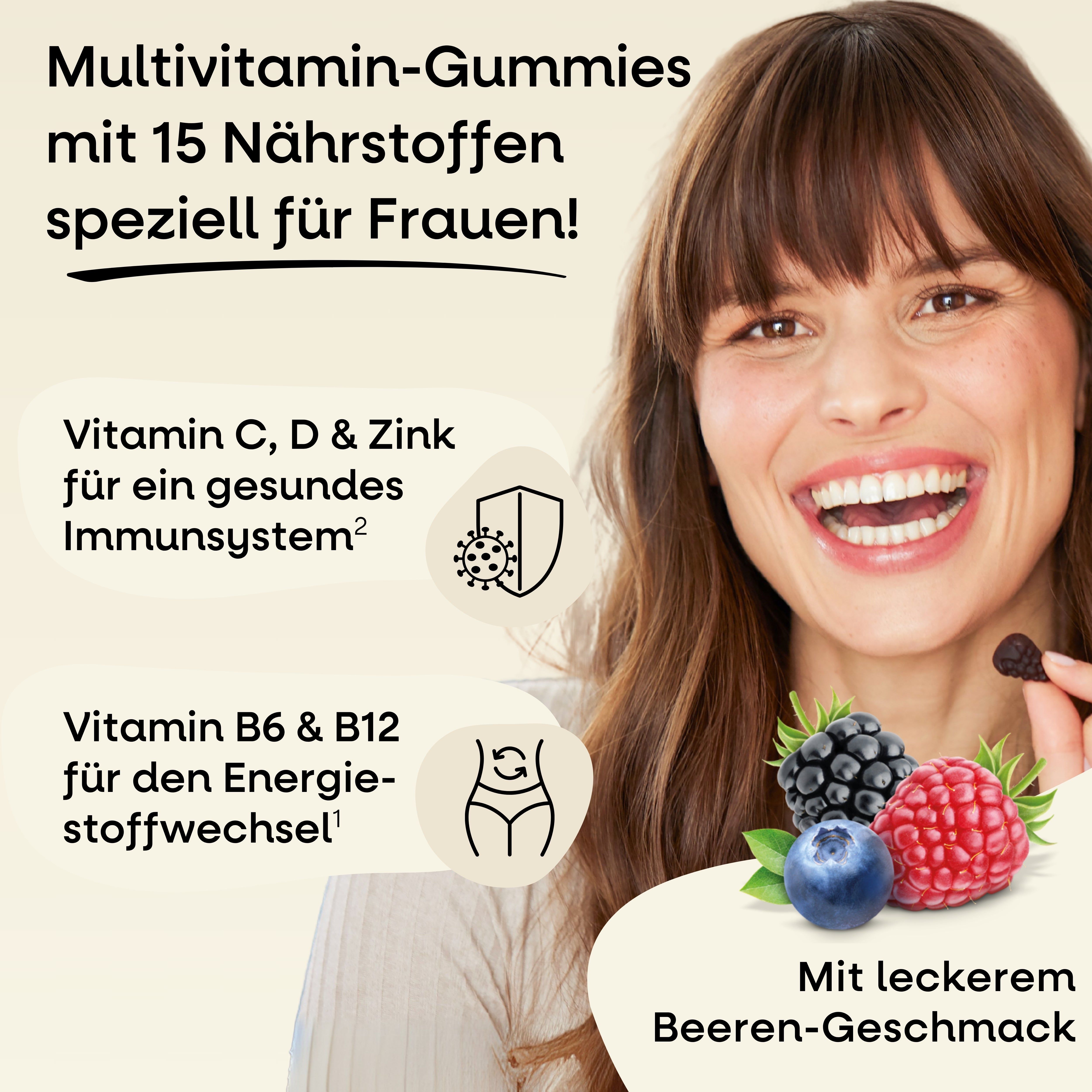 Women's Starter Set I Vitamine für Frauen I A-Z Multivitamin I Hair Gummies mit 2500 µg Biotin I ...