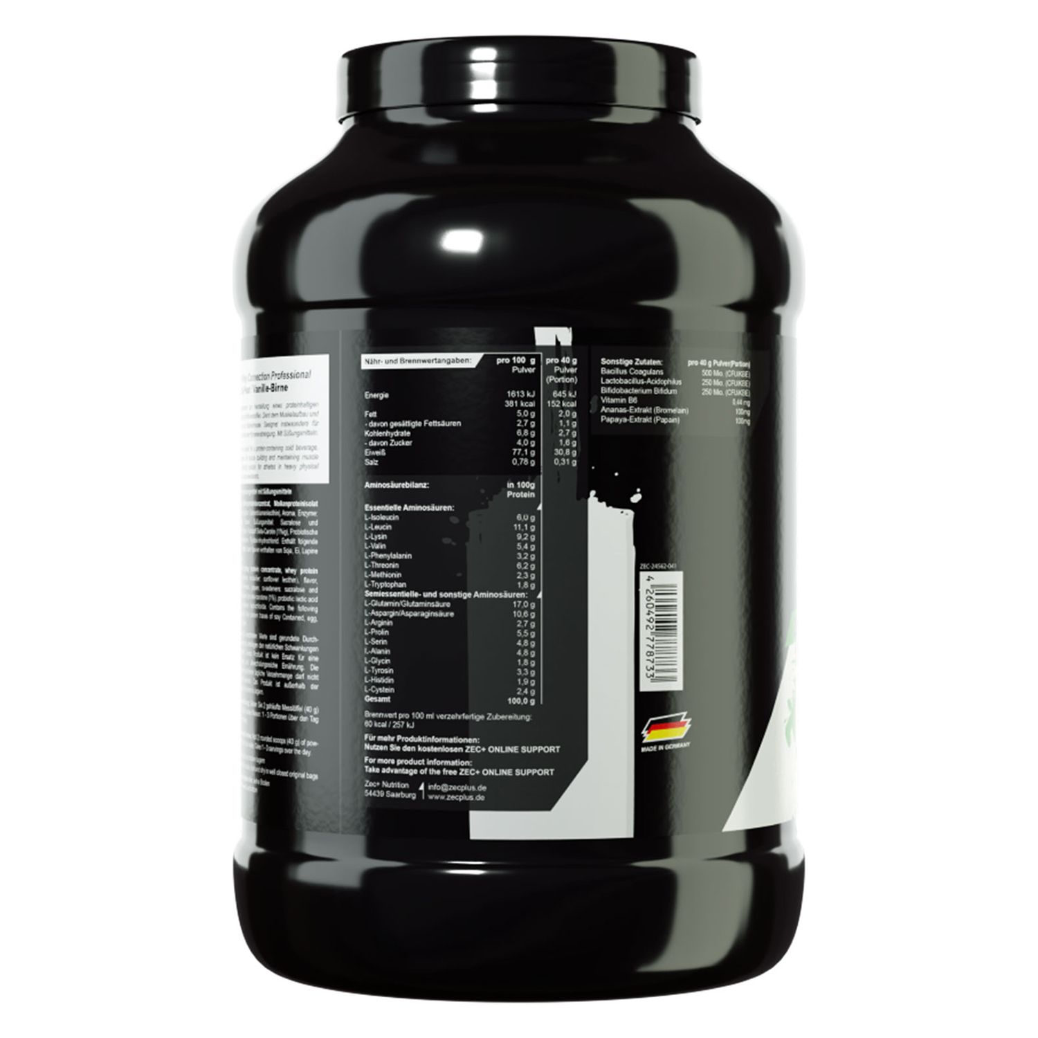 Zec+ Whey Connection Professional Protein/ Eiweiß Vanilla-Pear 1000 g Pulver