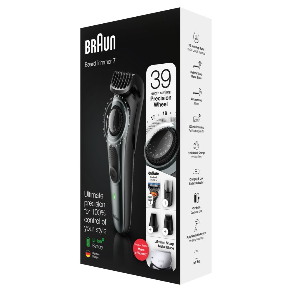 Braun - Trimmer fürs Gesicht "BeardTrimmer BT7220" in Grau