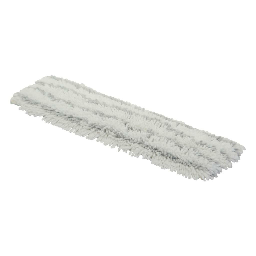 Mikrofasermopp, rechteckig, weiß mit grauen Streifen. Flauschige Textur. Für Drewell 40.