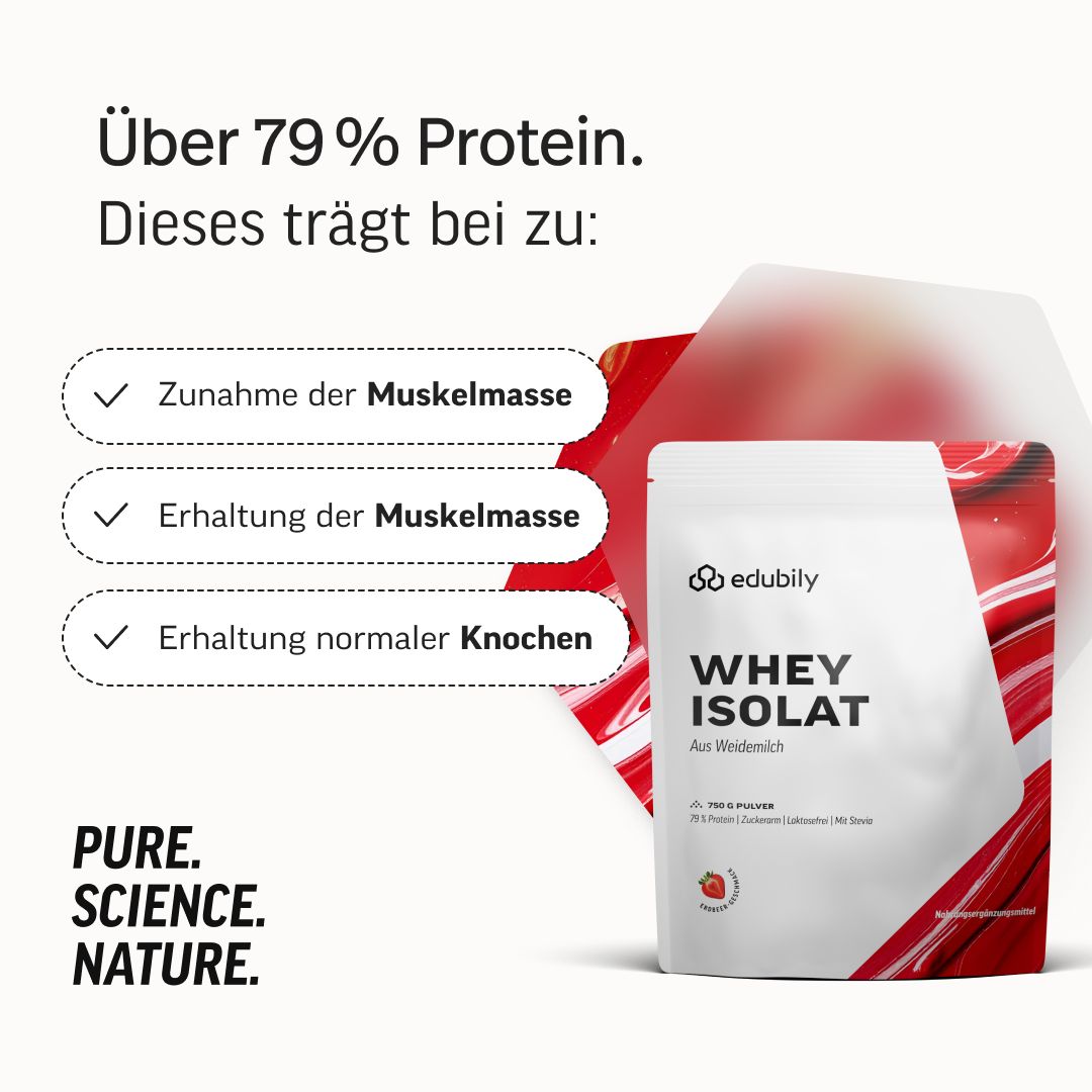 edubily® Whey Protein Isolat aus irischer Weidehaltung Erdbeere