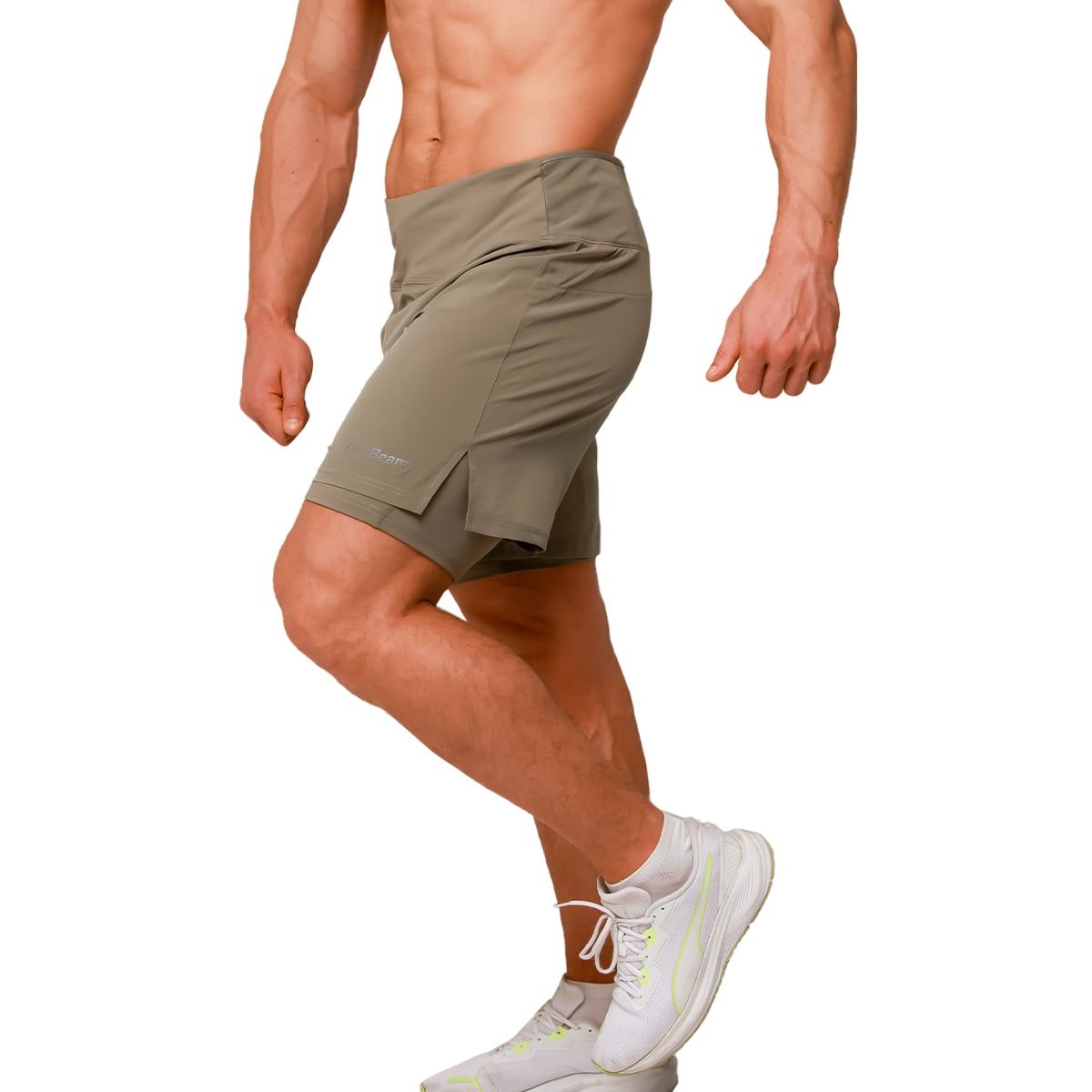 GymBeam Shorts Herren 2in1 Slim mit Gummizug Pulse Vetiver