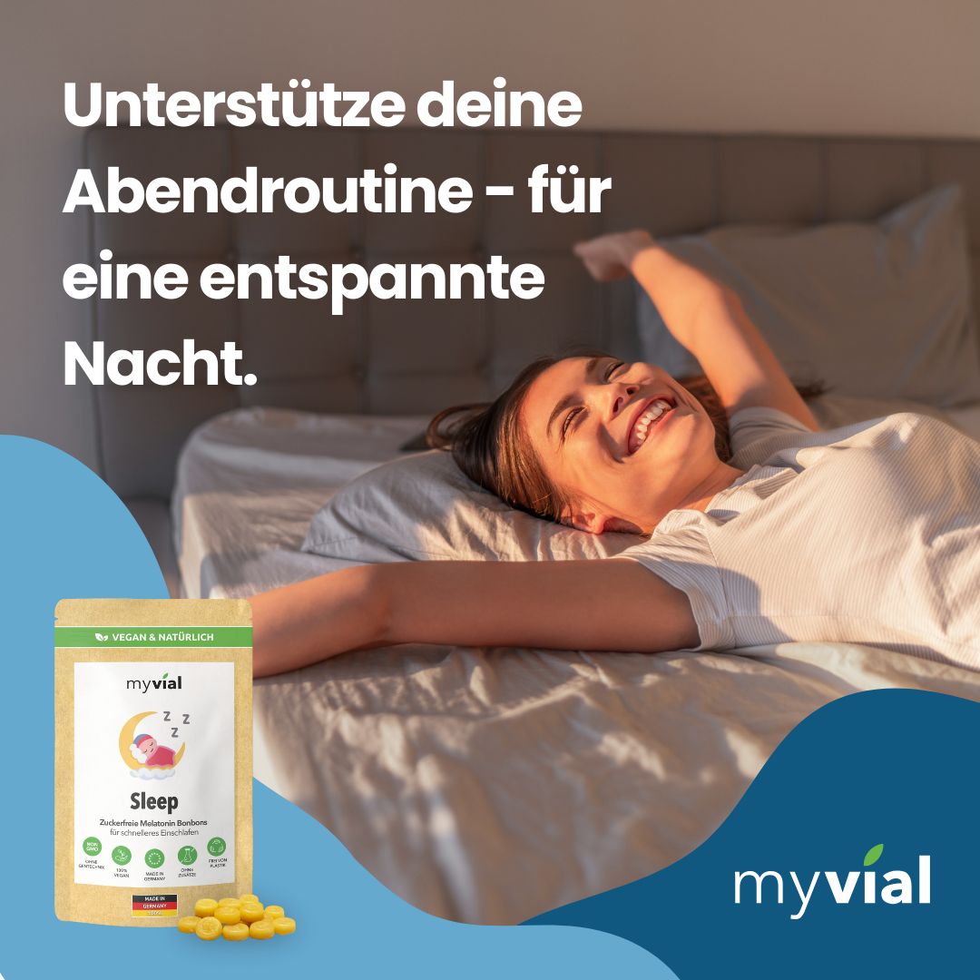 myvial® Sleep Melatonin Bonbons - zuckerfrei & vegan mit Safran & Rosenöl 60 St