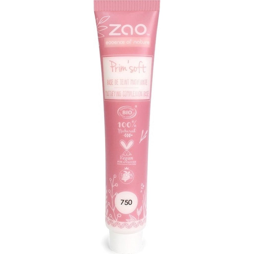 Rosa Tube mit Aufschrift ZAO, Prim'soft, Bio-Siegel, vegan. Unten steht 750.