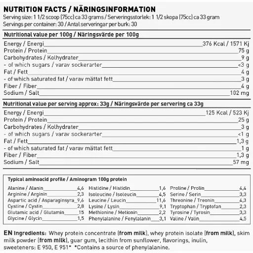 Swedish Supplements Whey Protein Deluxe