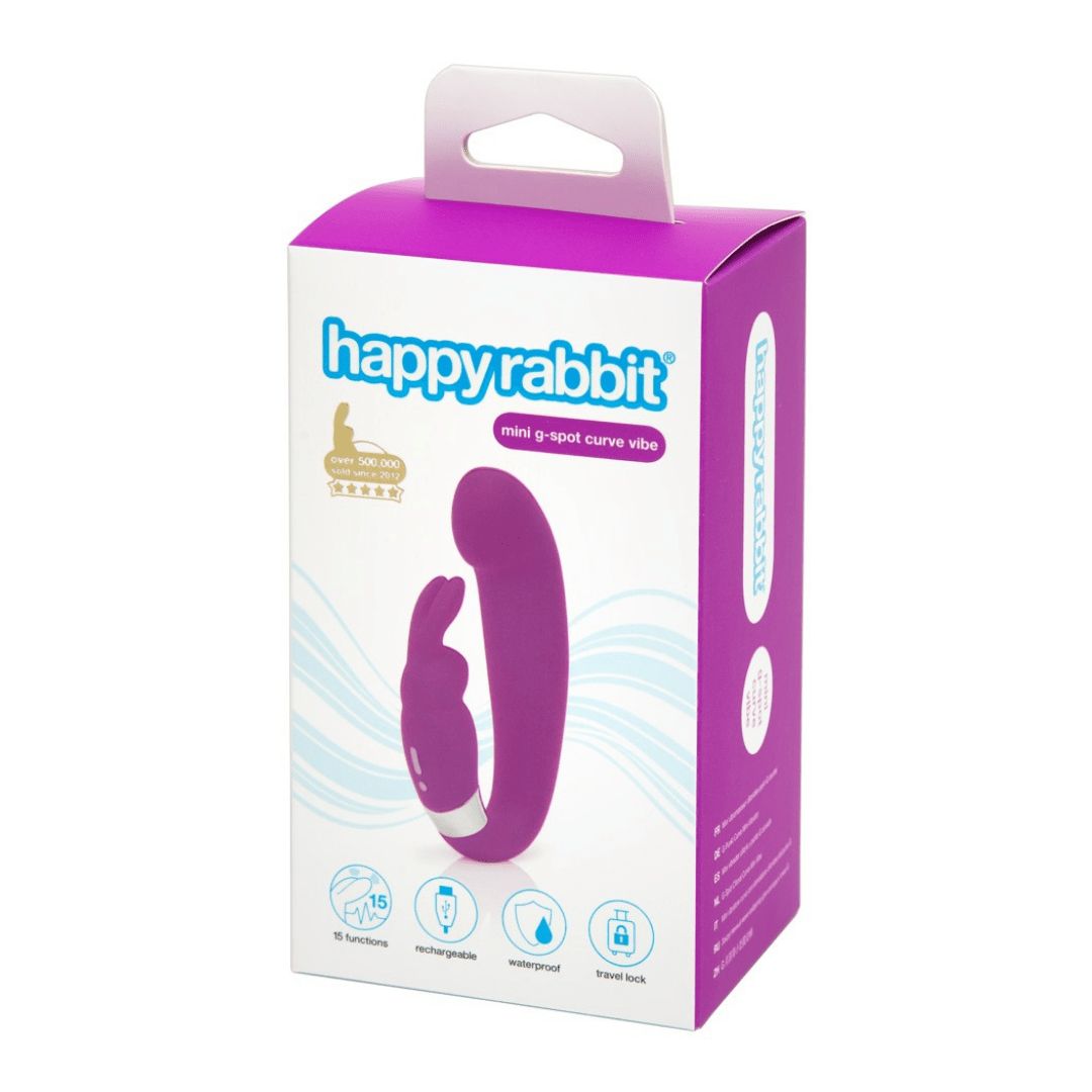 Rabbitvibrator „mini g-spot curve vibe“ | stimuliert G-Punkt und Klitoris, 15 Modi | happyrabbit