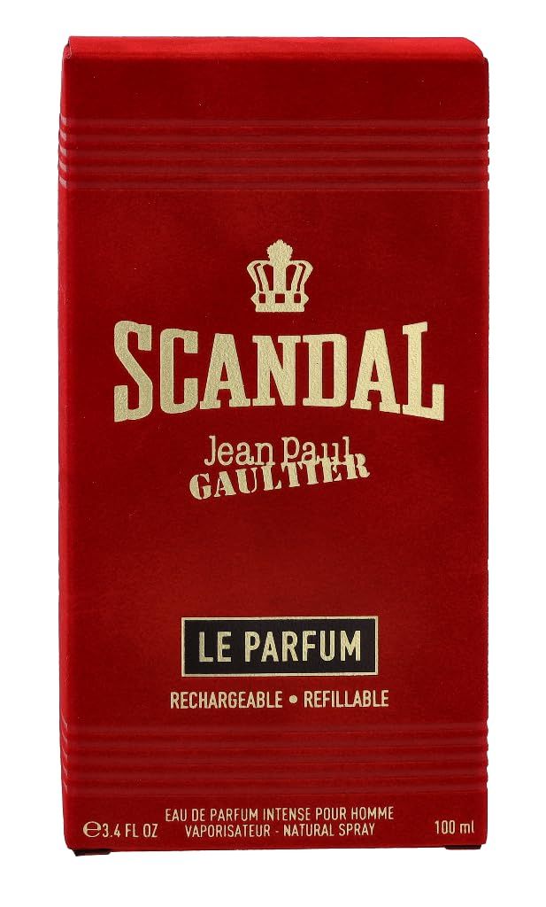 Rote Verpackung mit goldener Aufschrift SCANDAL und Jean Paul Gaultier Logo.