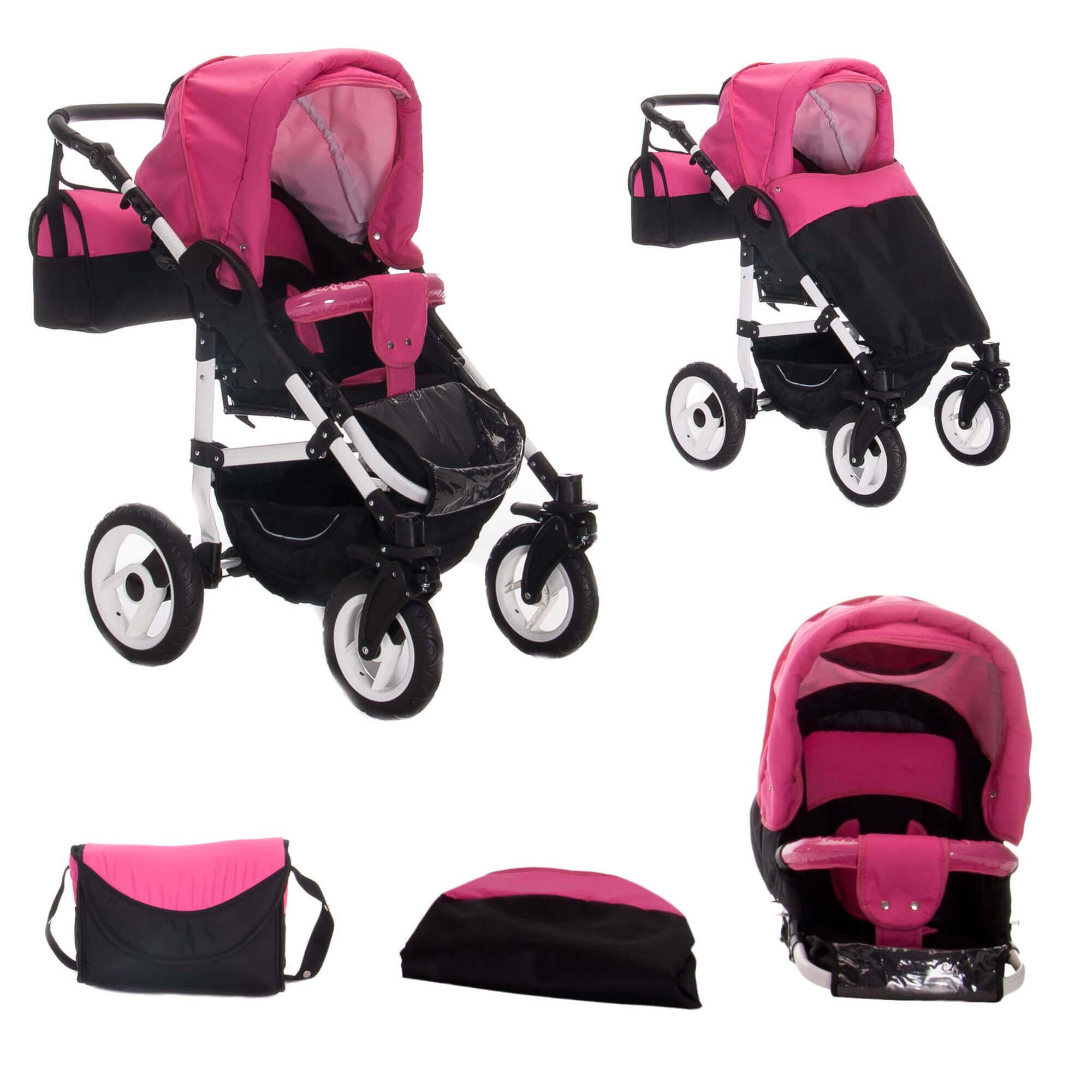 Bebebi Paris 3 in 1 Kinderwagen Set mit Original Maxi Cosi, Luft Élysée