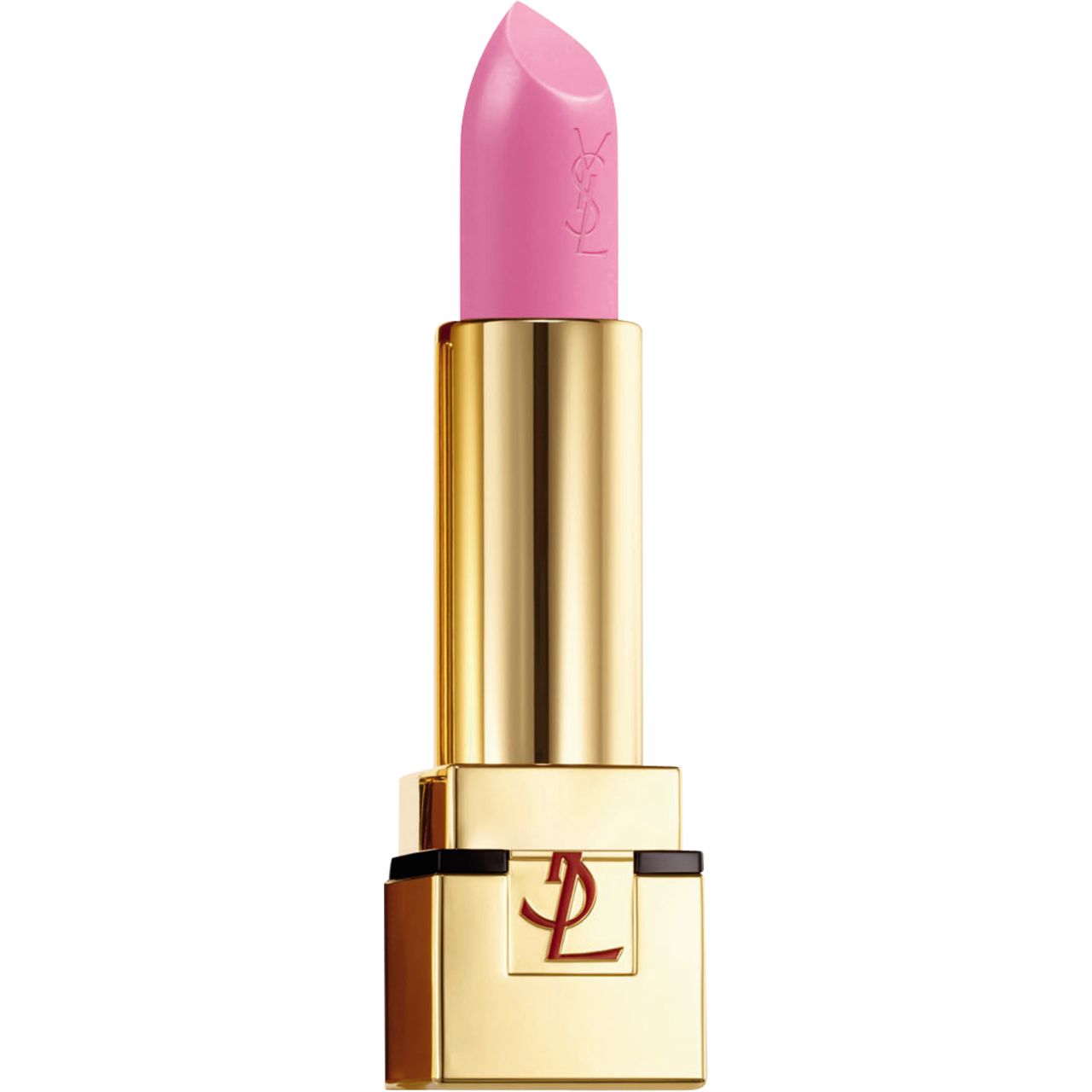 Goldfarbener Lippenstift mit rosa Lippenstiftmine. YSL-Logo auf dem Gehäuse.