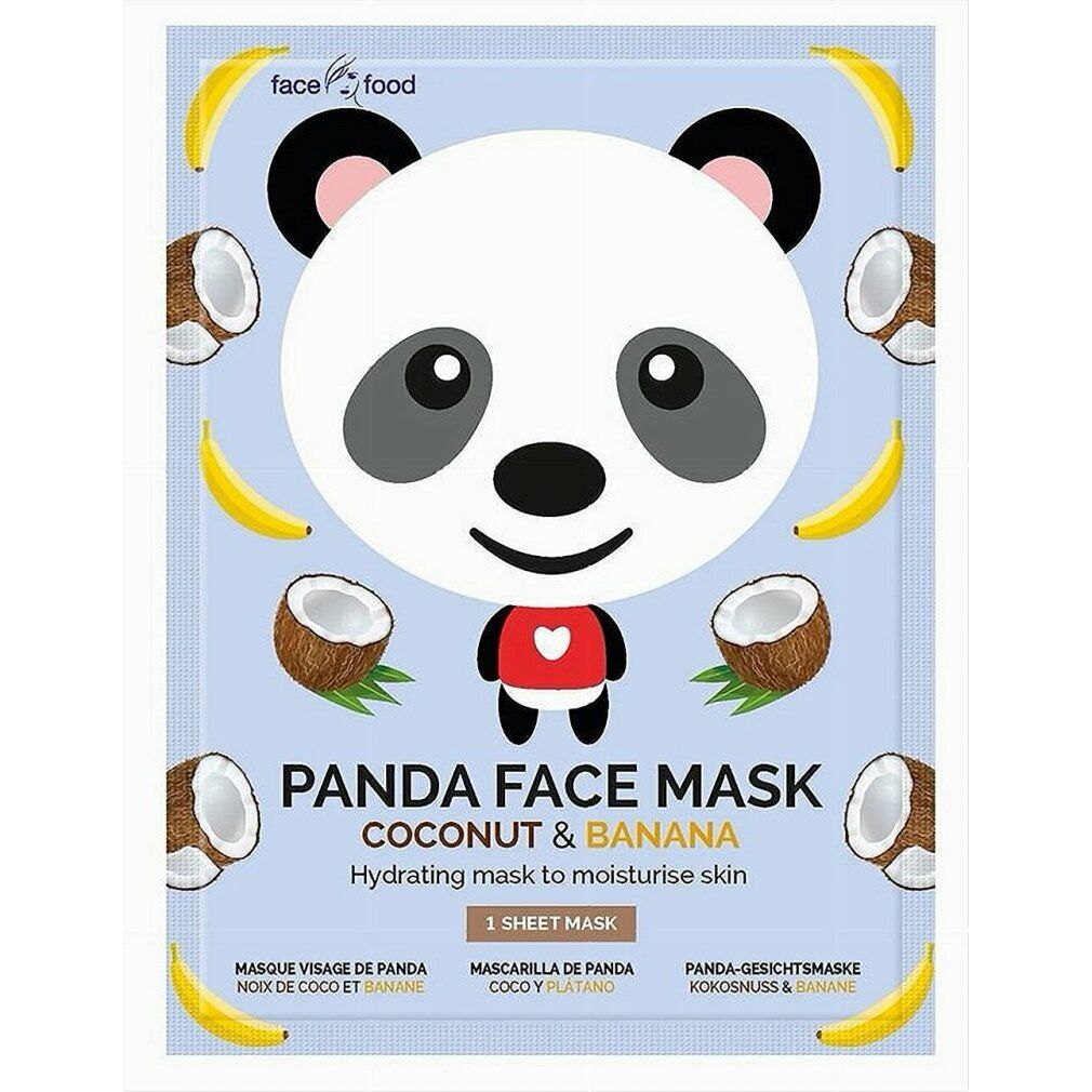 Panda Gesichtsmaske mit Kokosnuss & Banane. Feuchtigkeitsspendende Tuchmaske.
