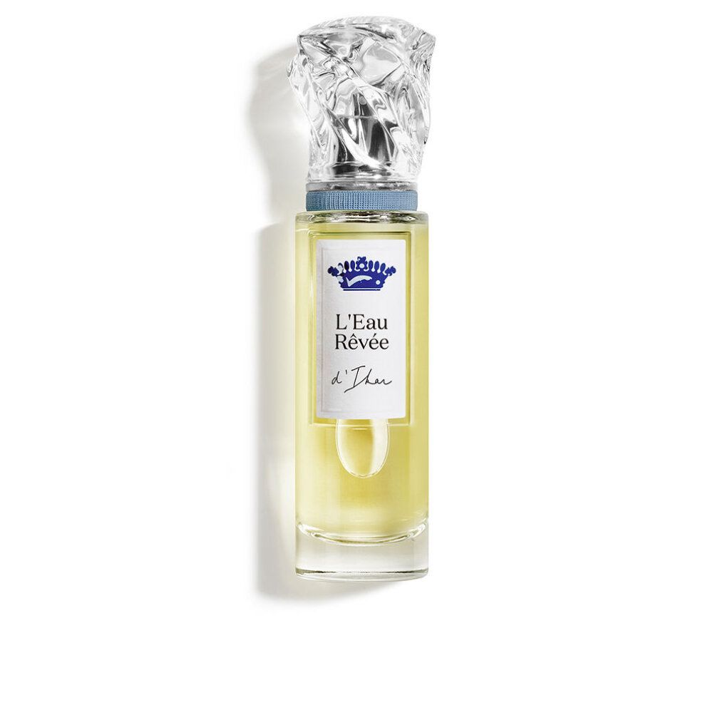 Parfümflasche mit transparentem Deckel und gelber Flüssigkeit. Text: L'Eau Rêvée d'Ikar.