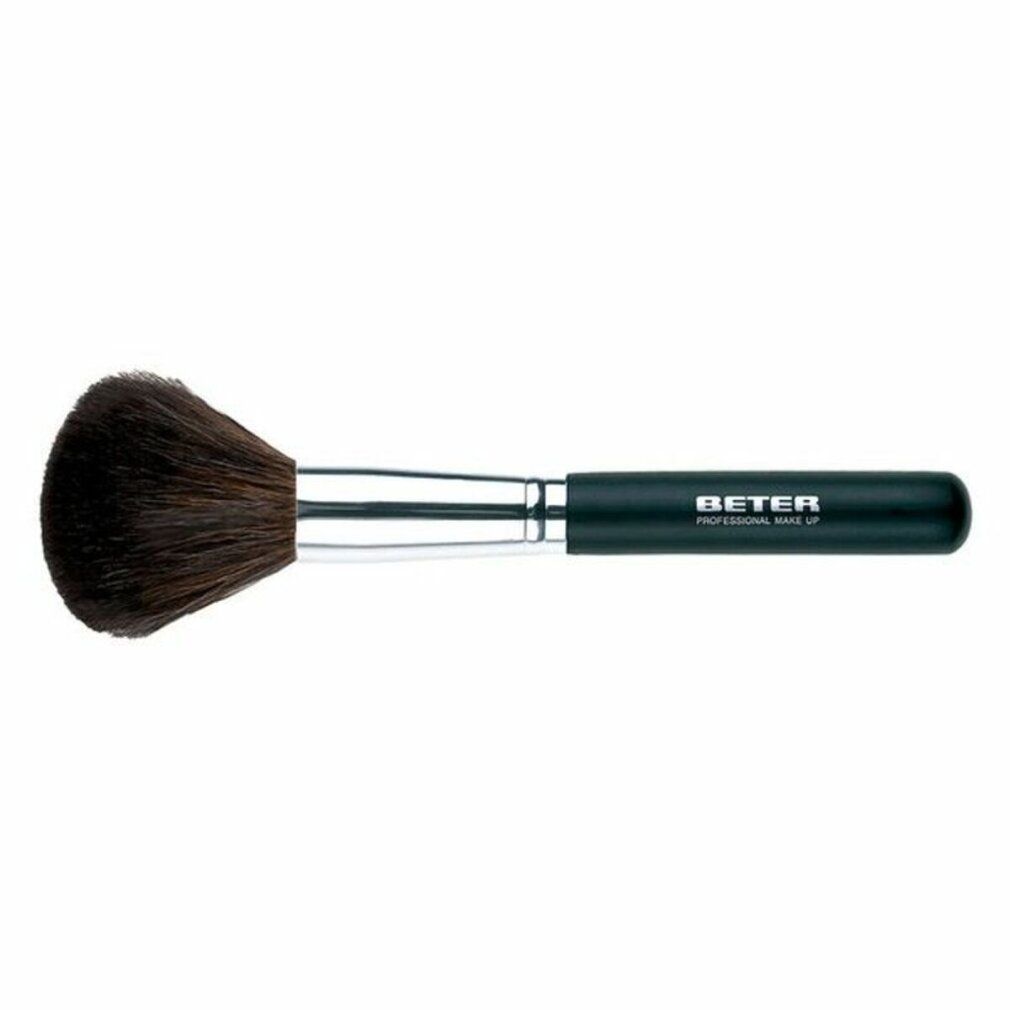Make-up Pinsel mit schwarzem Griff und braunen Borsten. Silberne Metallhülse. Auf dem Griff steht BETER PROFESSIONAL MAKE UP.