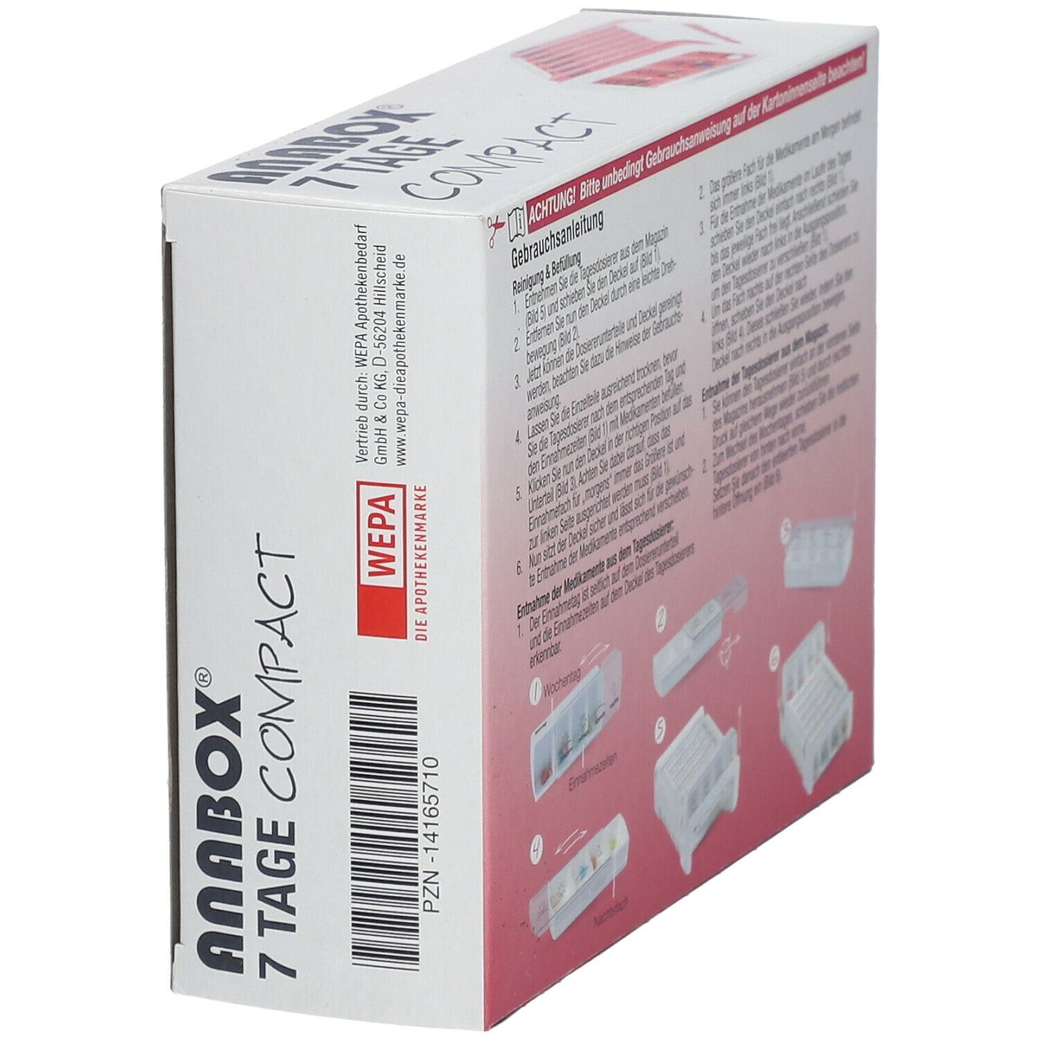 ANABOX® 7 Tage Compact pink/weiß