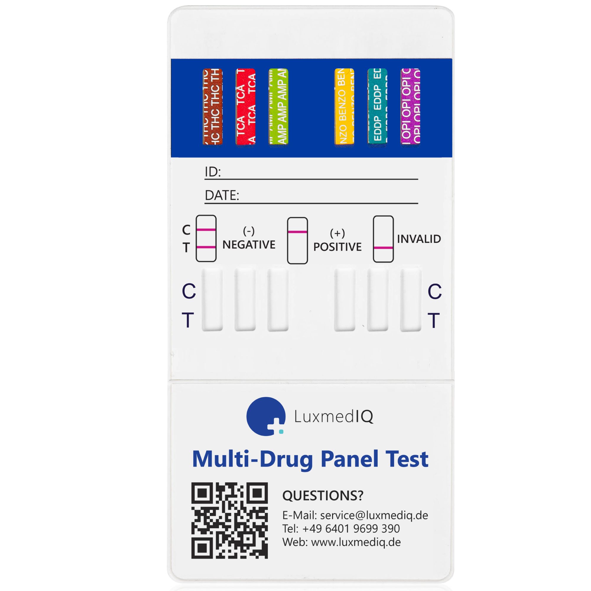 LuxmedIQ Drogenschnelltest für 12 Drogenarten - Urin Drogentest Multi 12 - Testkassette