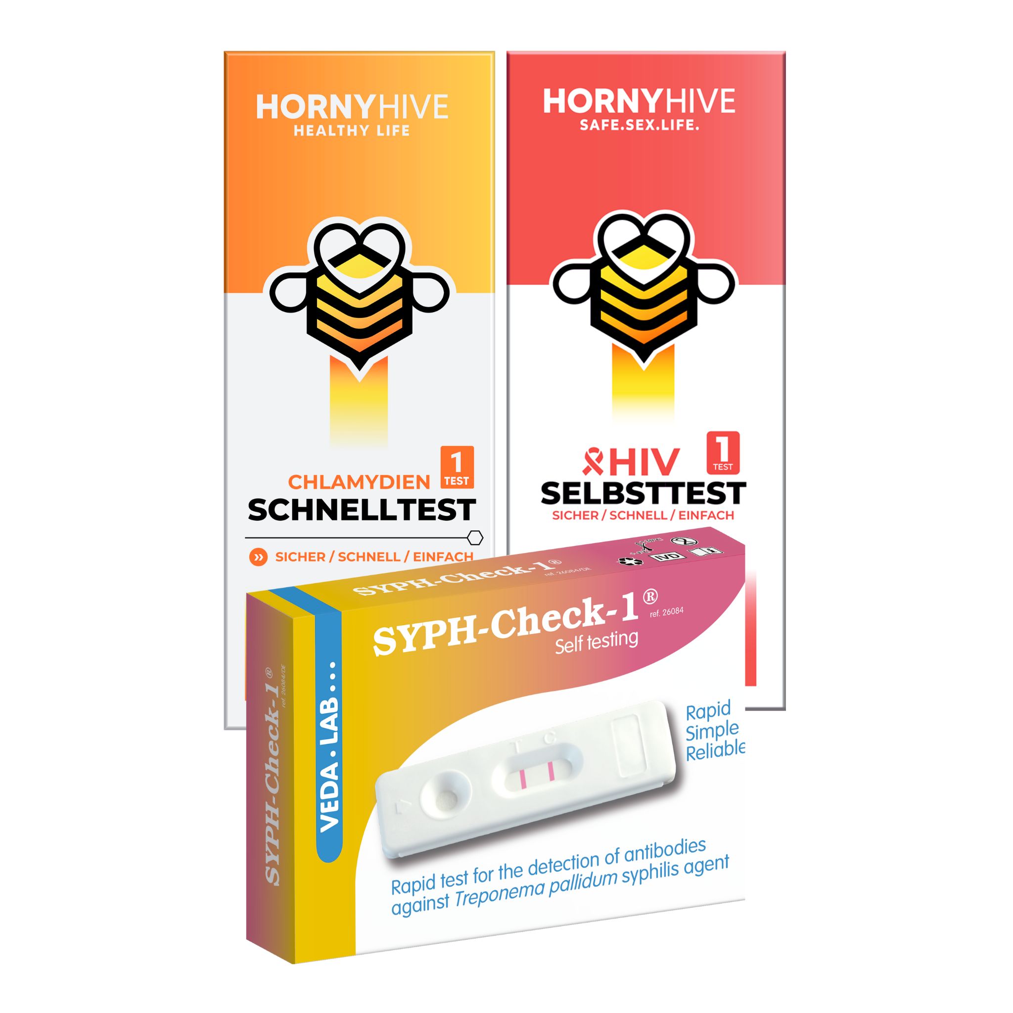 STI Schnelltest Set (HIV, Chlamydien für Frauen, Syphilis)