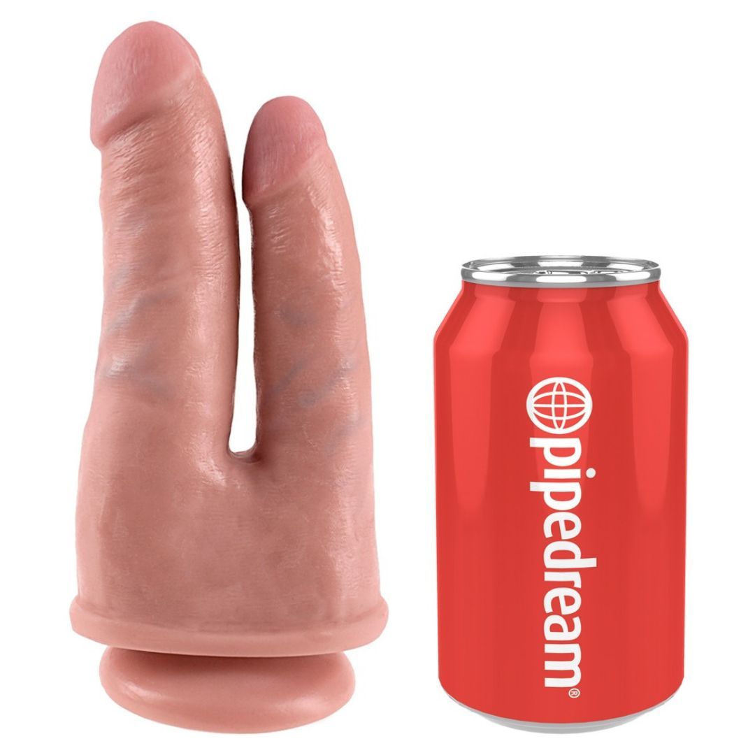 Doppeldildo 'Double' mit Saugfuß | Kompatibel Strap-on King Cock 1 St