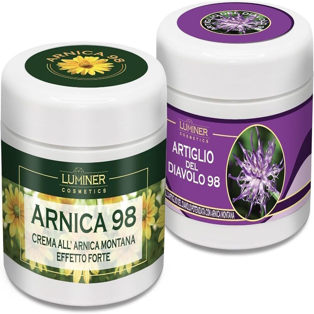 LUMINER - Arnica per Cavalli Uso Umano 500ml e Artiglio del Diavolo 500ml, Creme per Massaggi