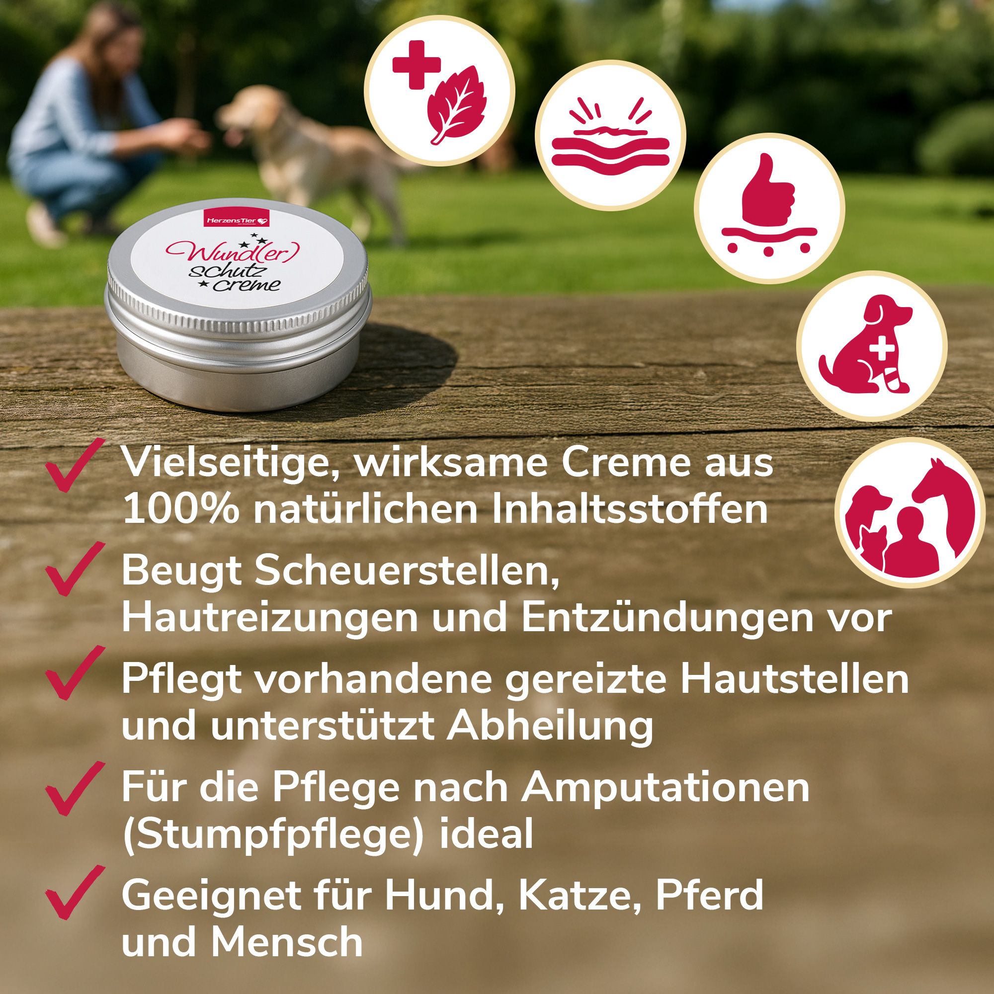 HerzensTier Wund(er)schutzcreme für Hund, Katze und Pferd