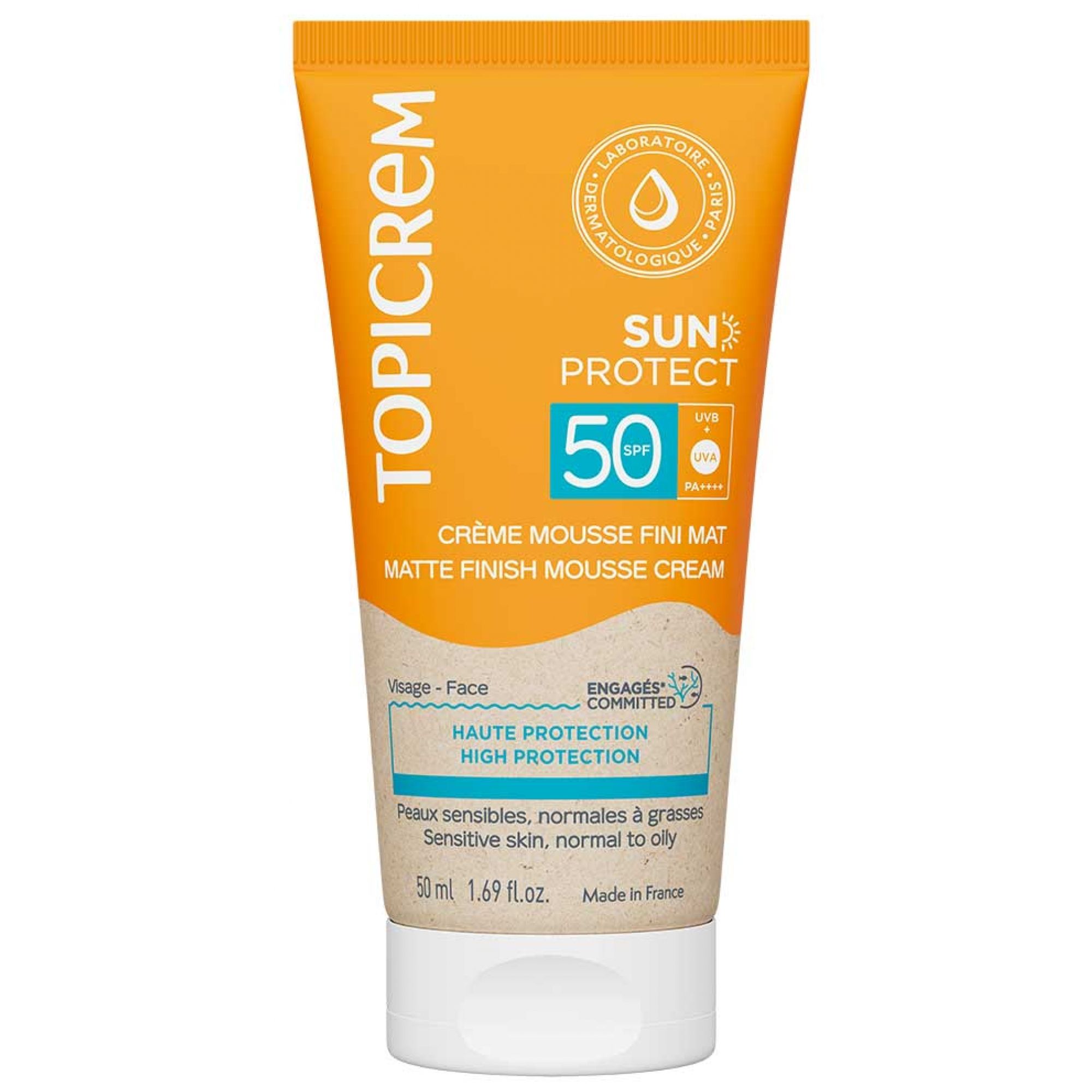 Topicrem Sun Protect Schaum-Creme Mattes Finish Spf50 5x3,8x12,2 cm