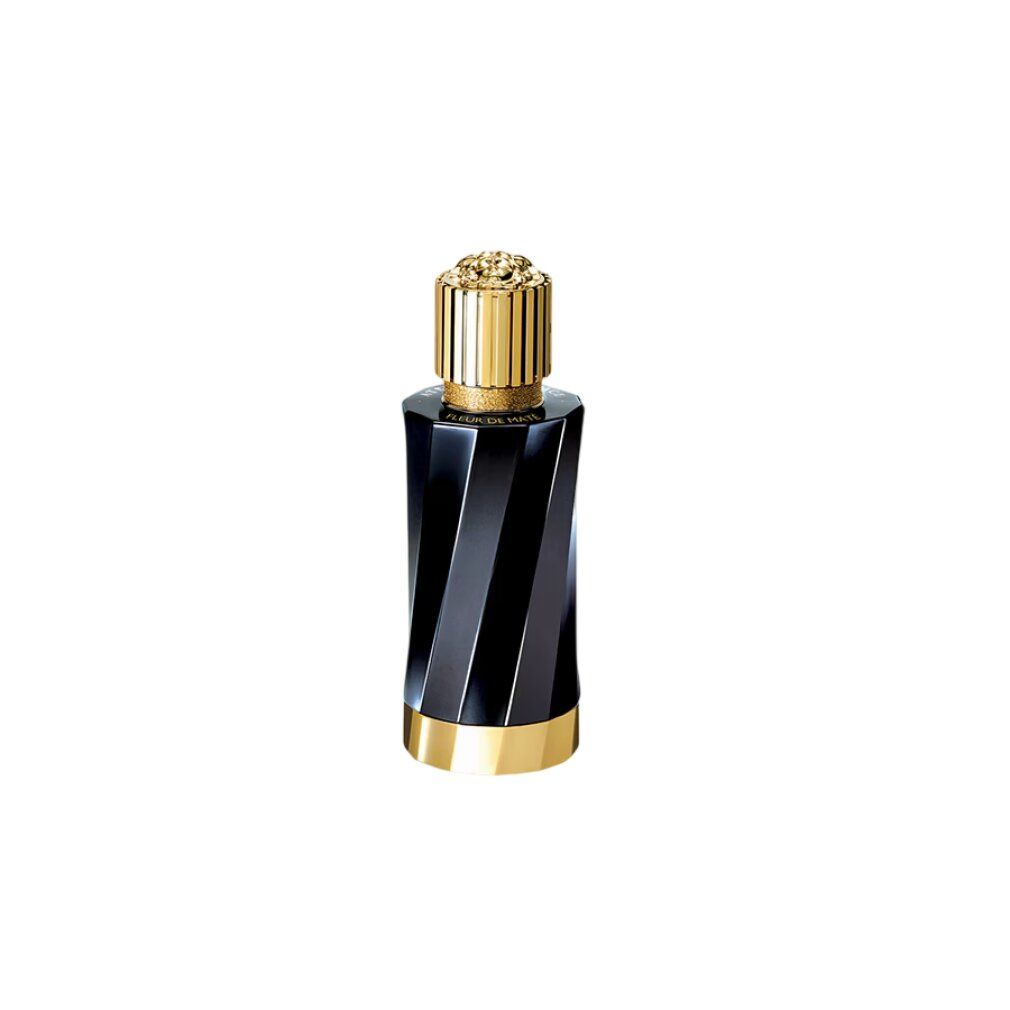 Versace Atelier Fleur de Maté Eau de Parfum Flakon mit goldenem Verschluss.