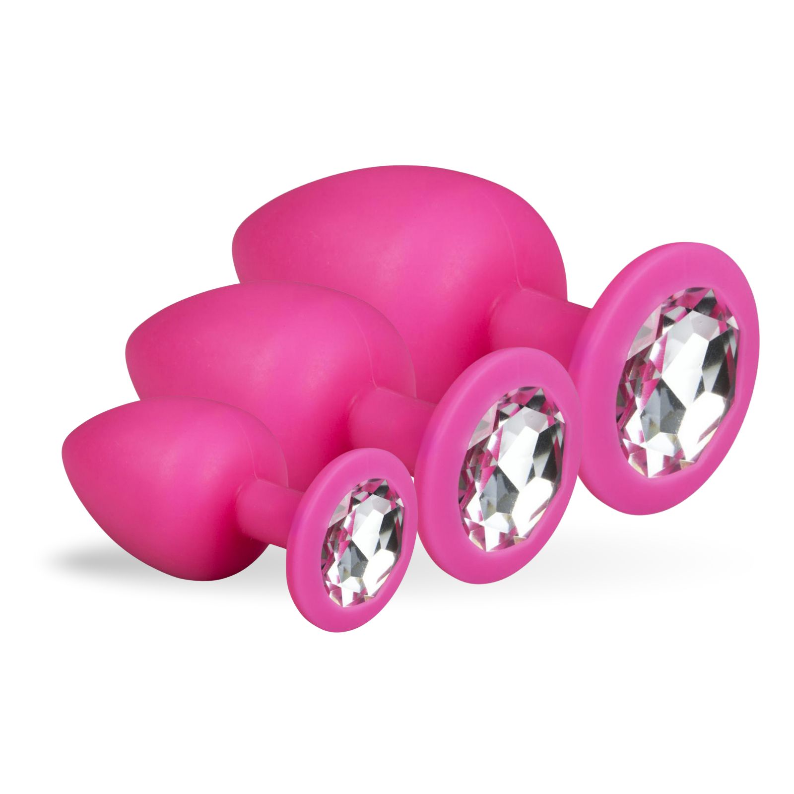 Analplug aus Silikon in Pink mit Zierstein - SET Easytoys 1 St