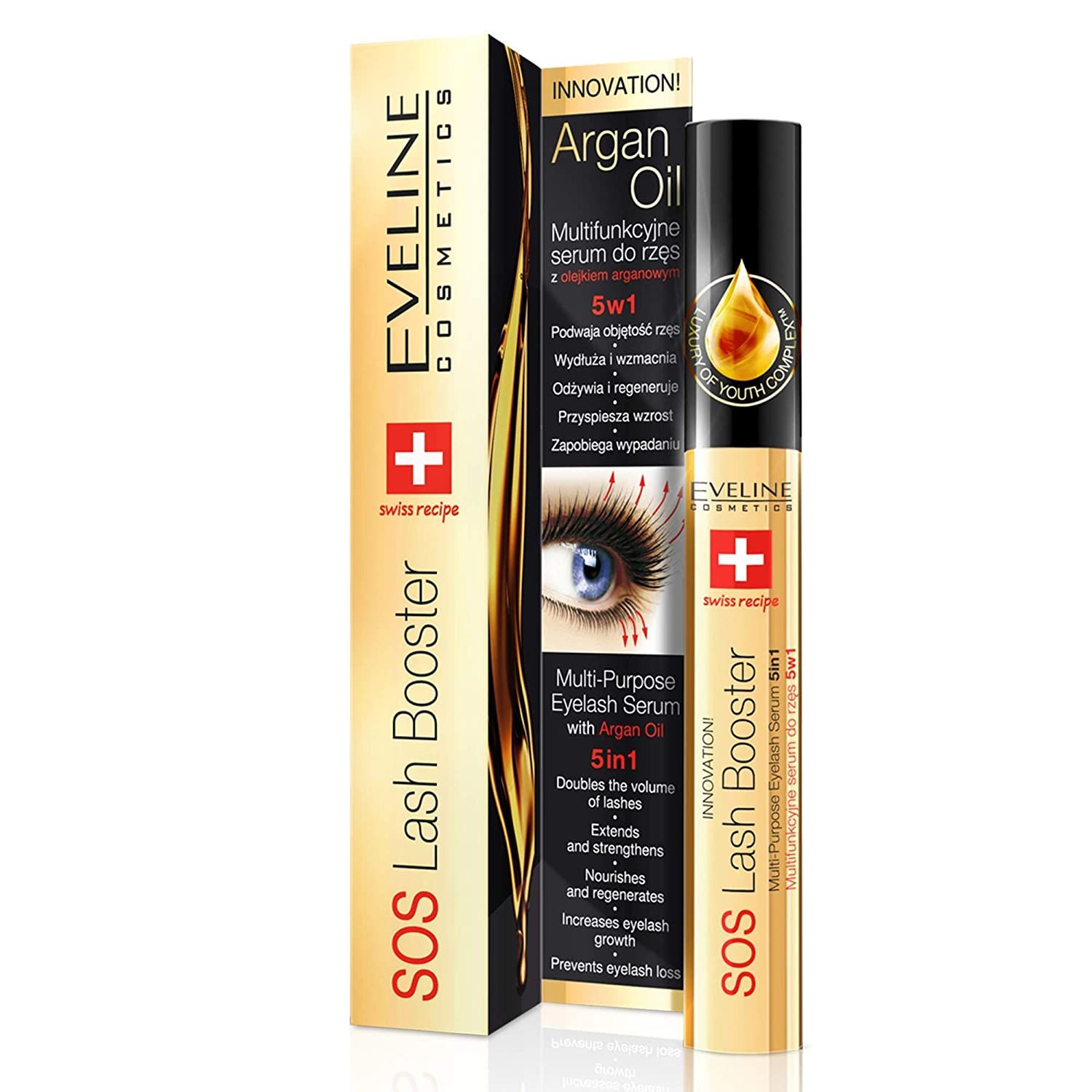 Eveline Cosmetics SOS Wimpern Serum für Wimpernverlängerung | Verdickt und Regeneriert