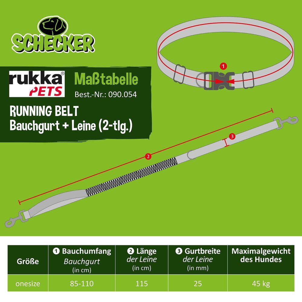 Rukka® RUNNING BELT Bauchgurt + Leine