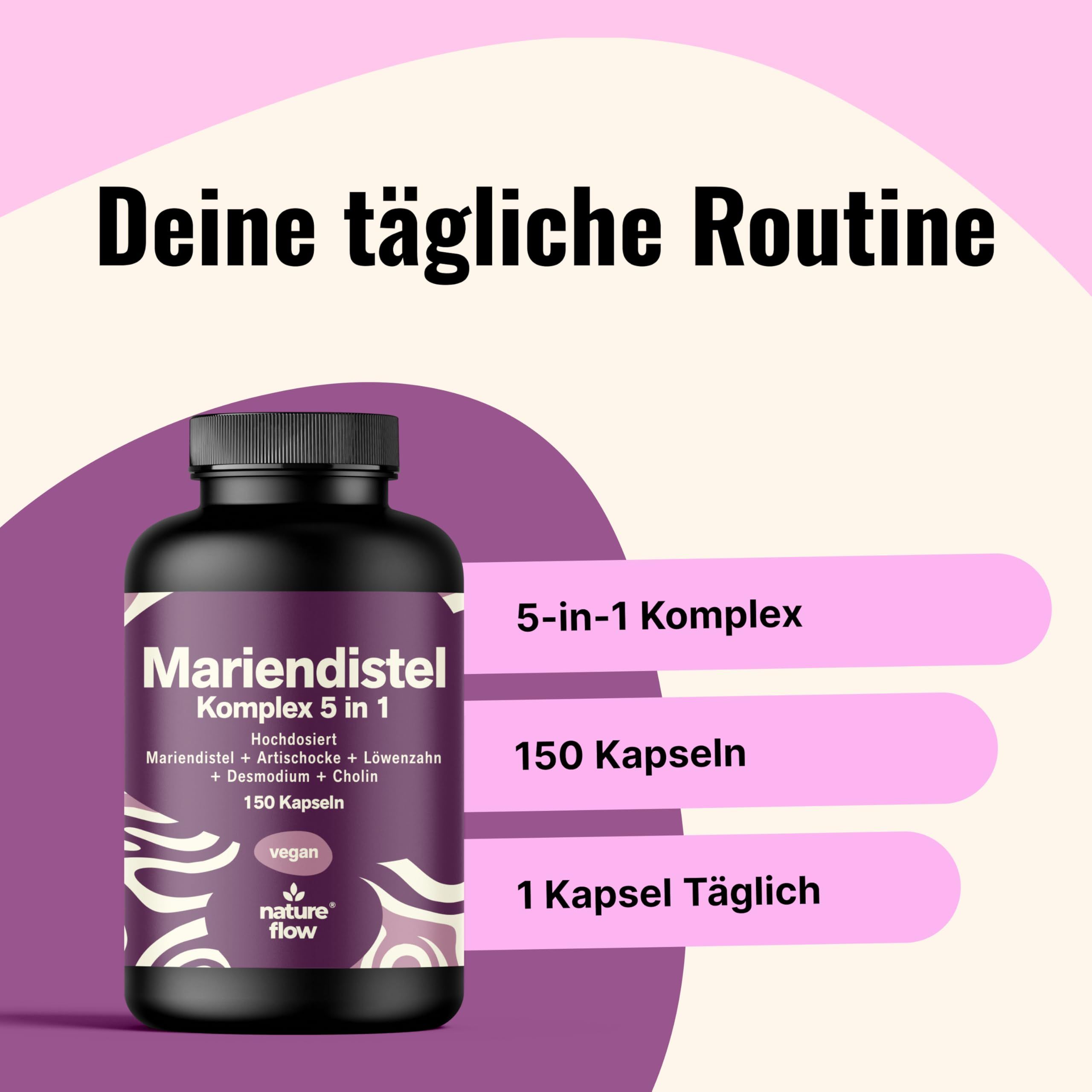 Mariendistel Leber Komplex - 150 Kapseln - Nature Flow®