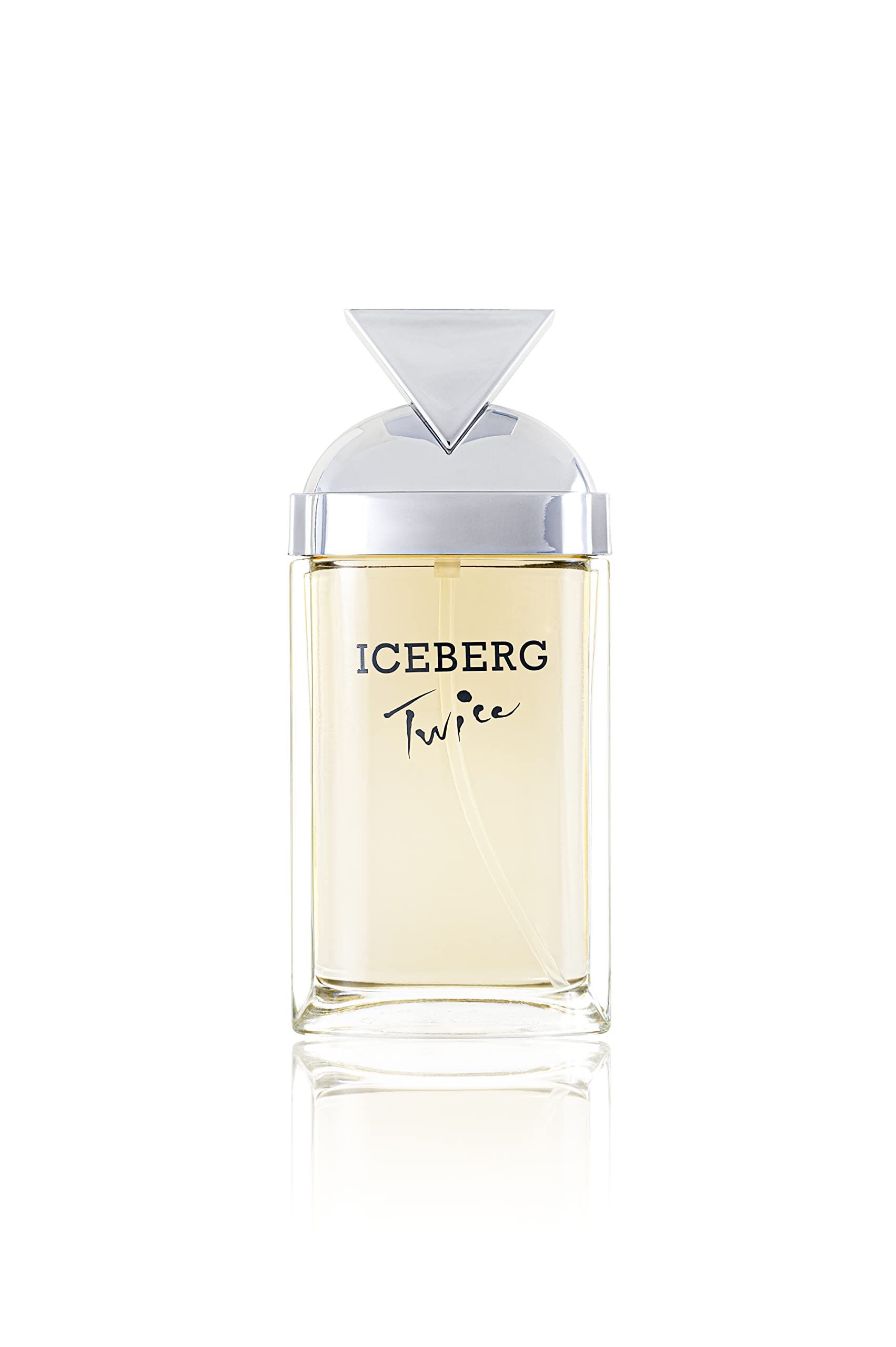 Iceberg Twice Damen Eau de Toilette. Flakon mit silbernem Deckel. Klarer Glasflakon.