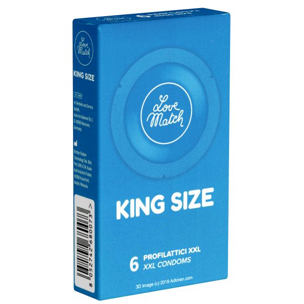 LoveMatch *King Size* extra breite Kondome in Rundfolien