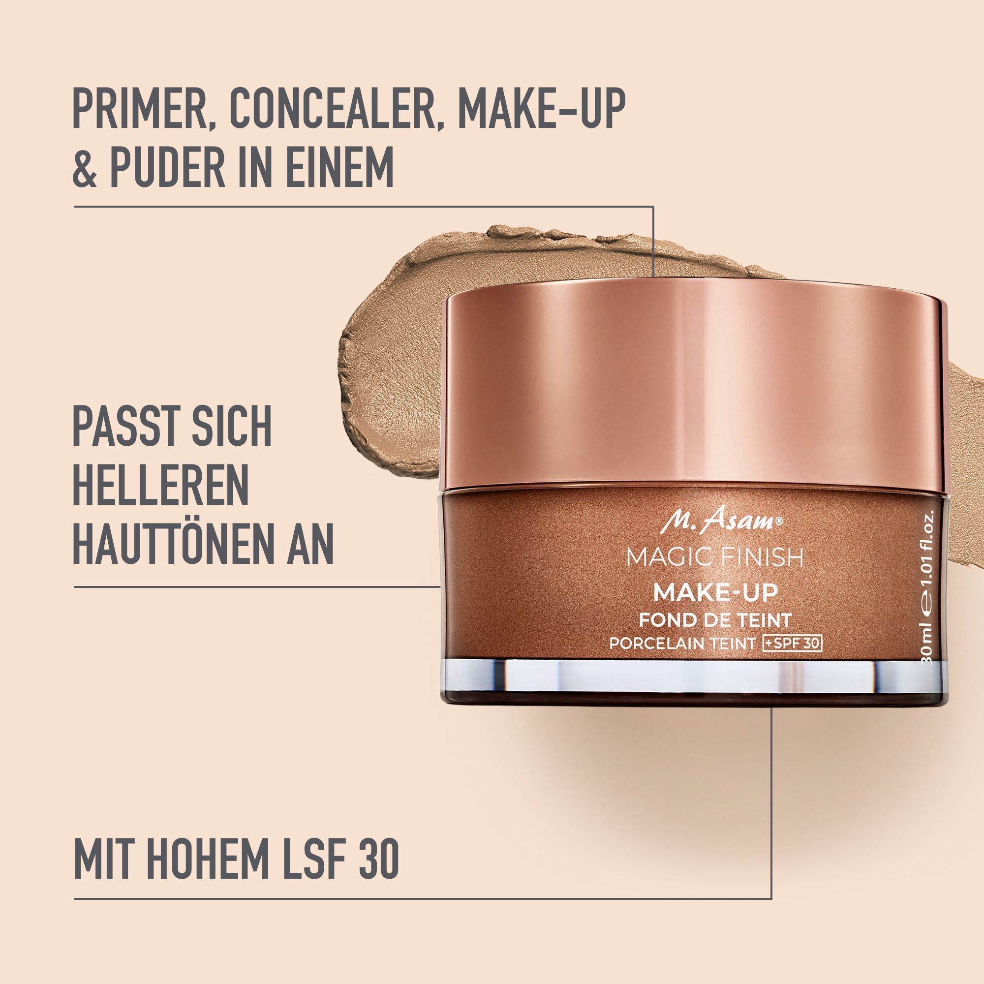M. Asam Magic Finish Porcelain Teint LSF 30 Make-up Foundation