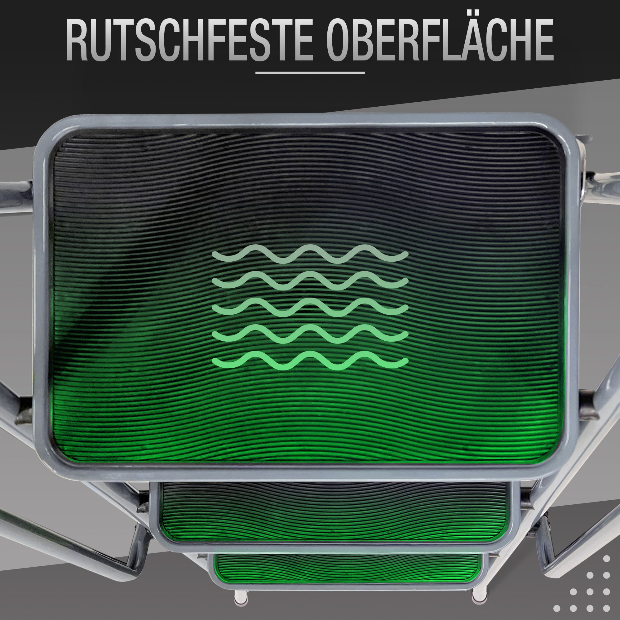ELONEO Stehleiter 3 Stufen, extra dicke Handläufe, rutschsichere & große Trittflächen