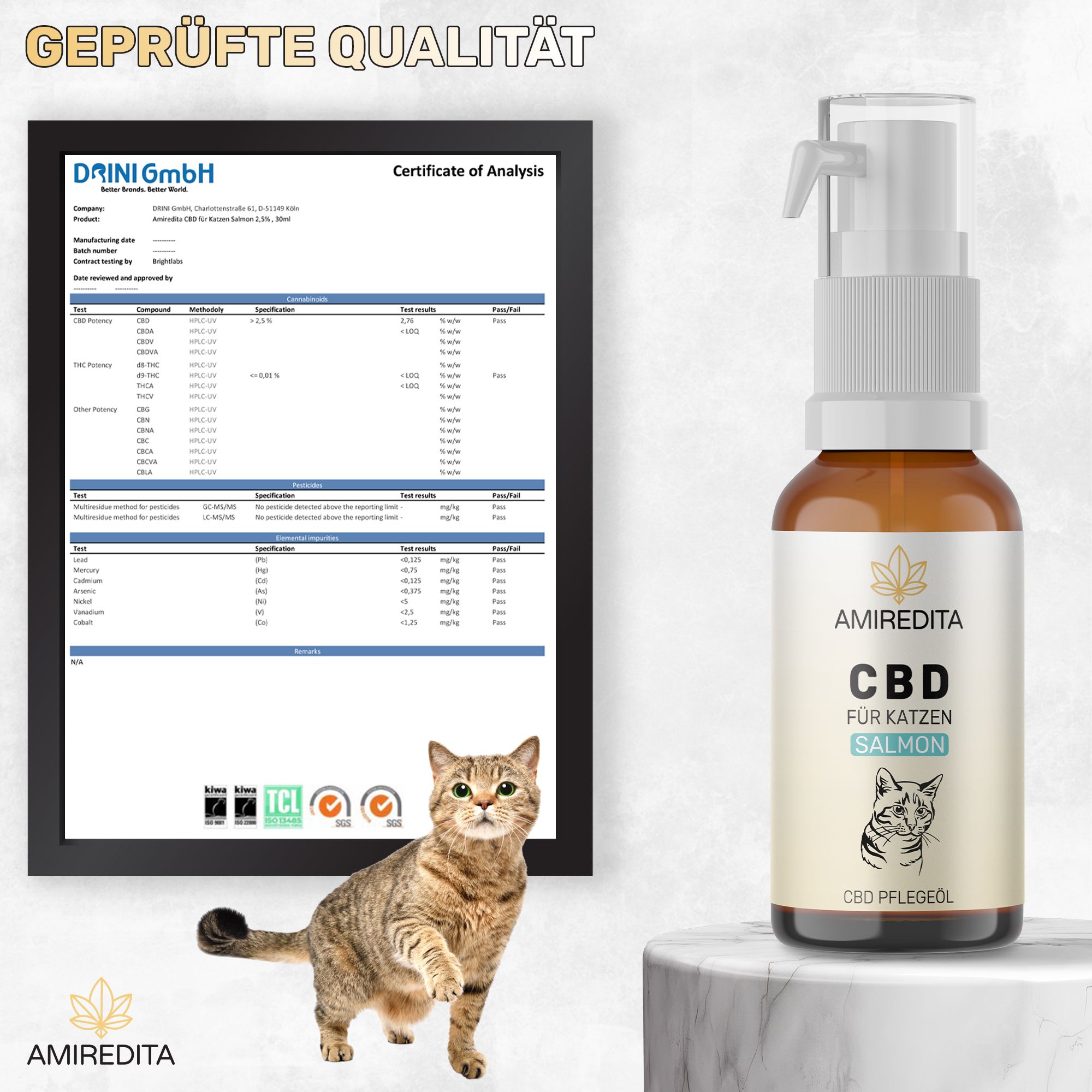 Amiredita CBD Öl Katzen 750mg - Lachsroma
