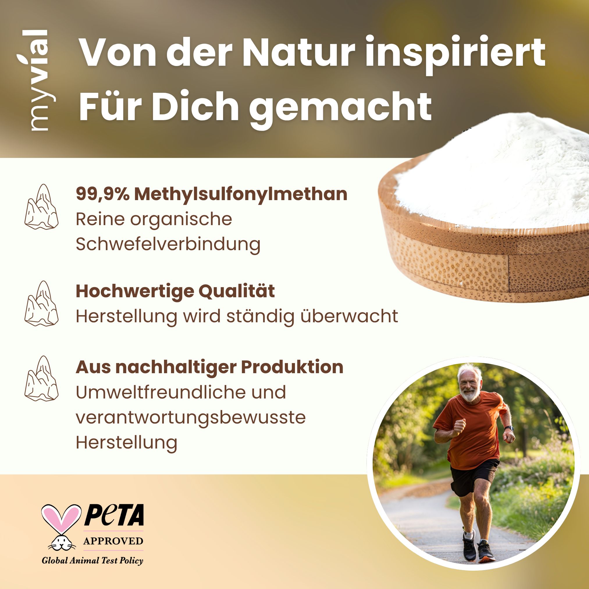 myvial® MSM Kapseln - natürlicher Schwefel - 800 mg hochdosiert