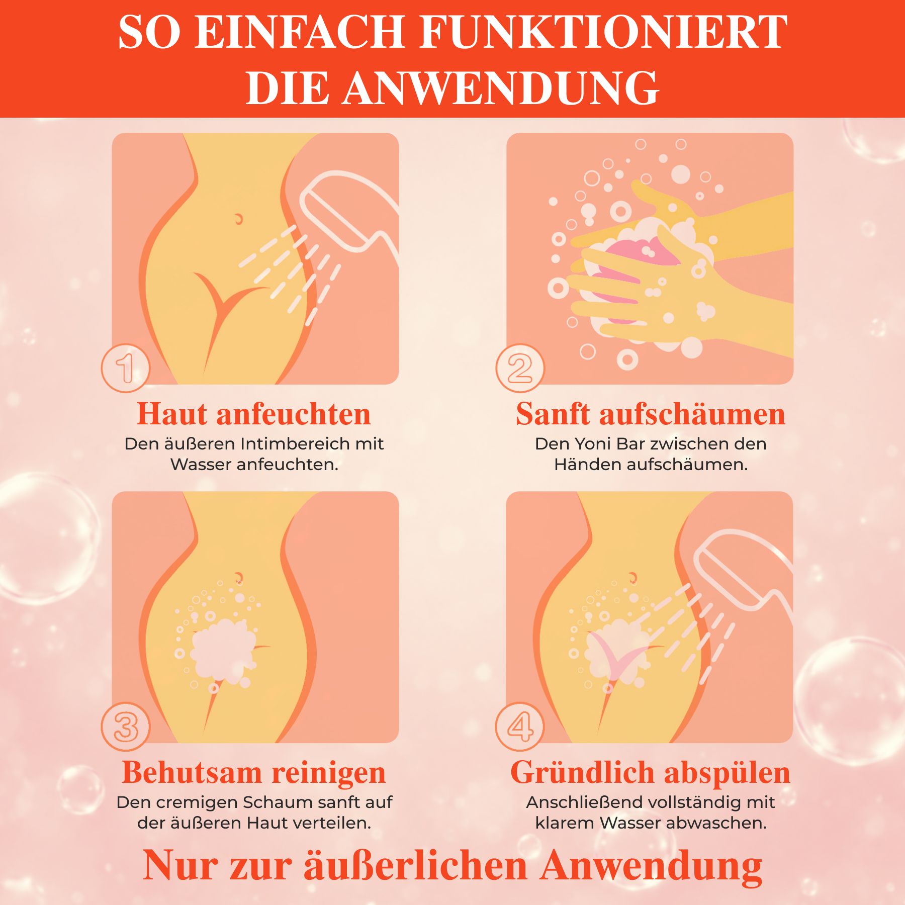 P-beauty Intimseife Yoni Bar Frauen Intimpflege pH-Balance mit Pfirsich