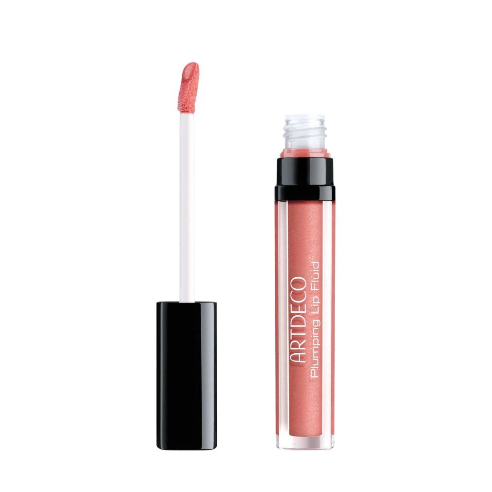 ARTDECO Plumping Lip Fluid, schimmerndes Rosa, mit aufgestelltem Applikator.