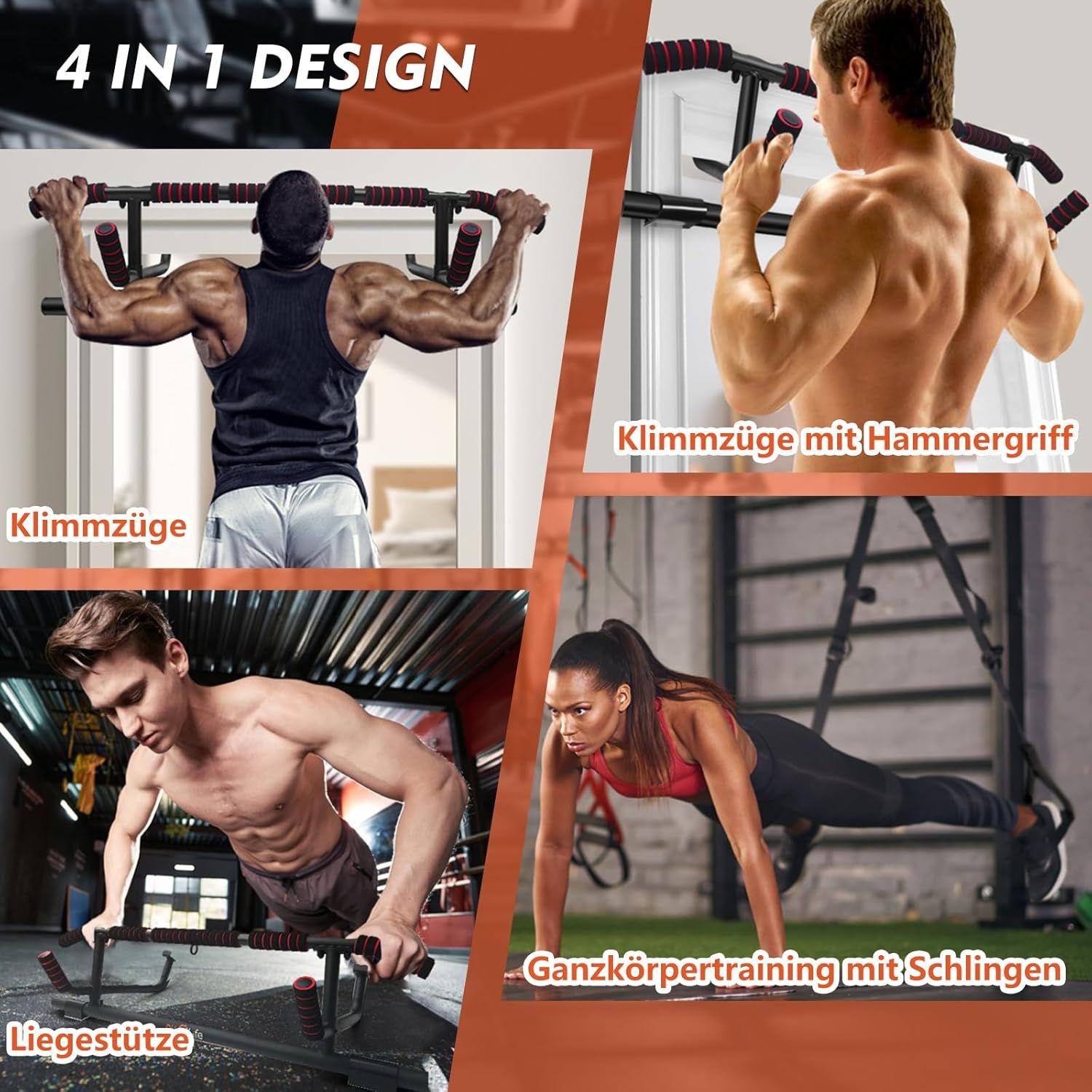 DH FitLife Türrahmen Klimmzugstange ohne Schrauben