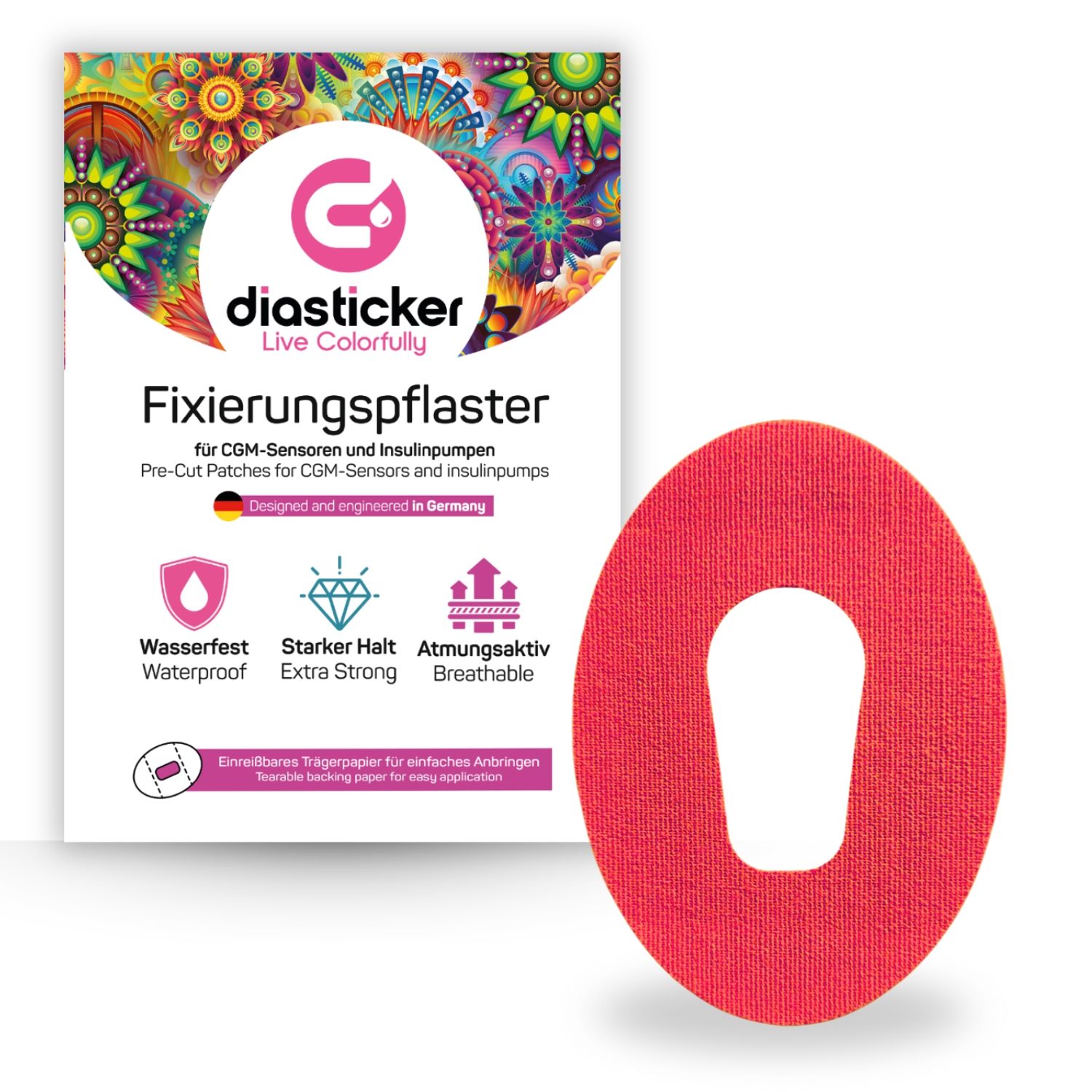Diasticker® Dexcom G6 Fixierpflaster "Rot"