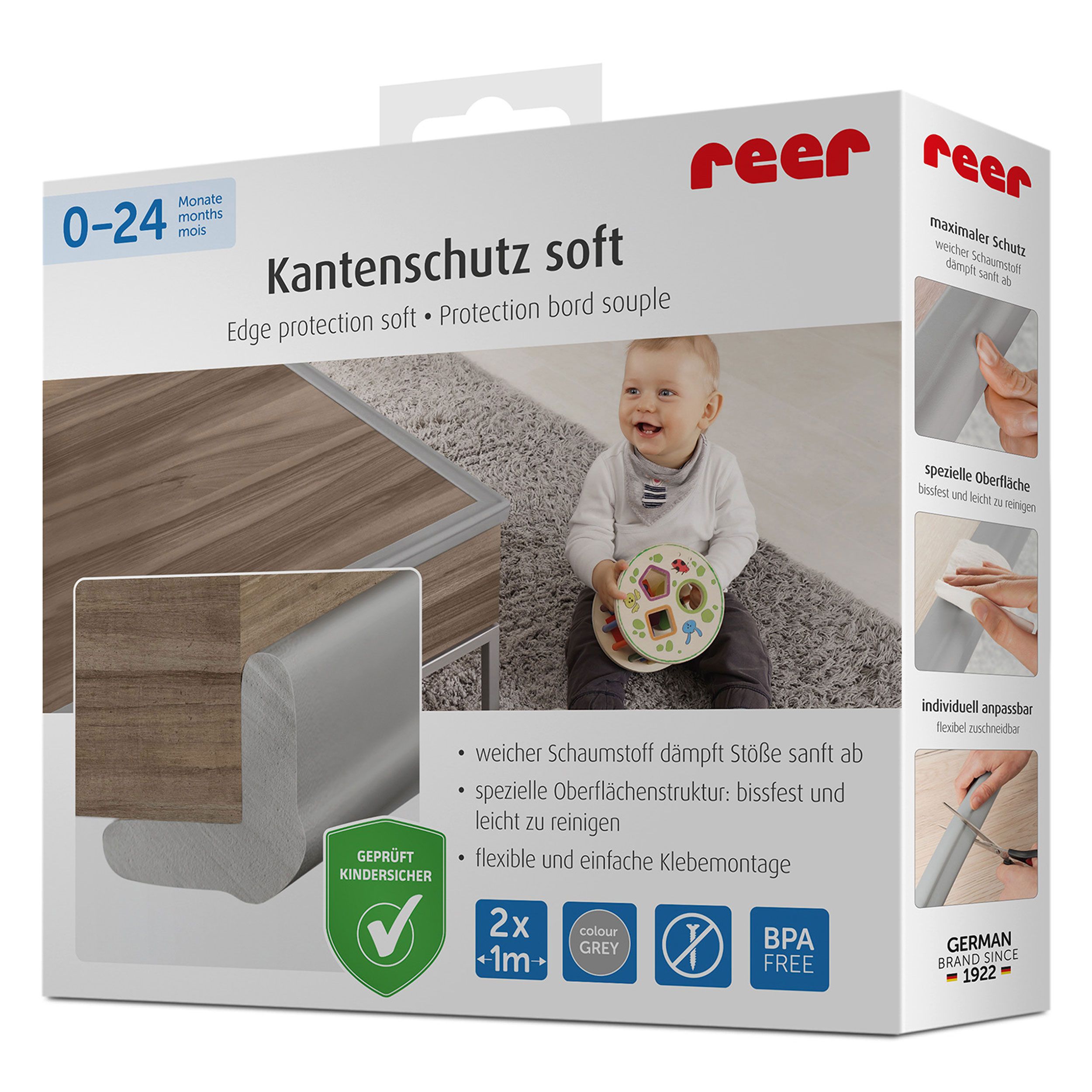 reer Kantenschutz soft, Schaumstoff, Grau