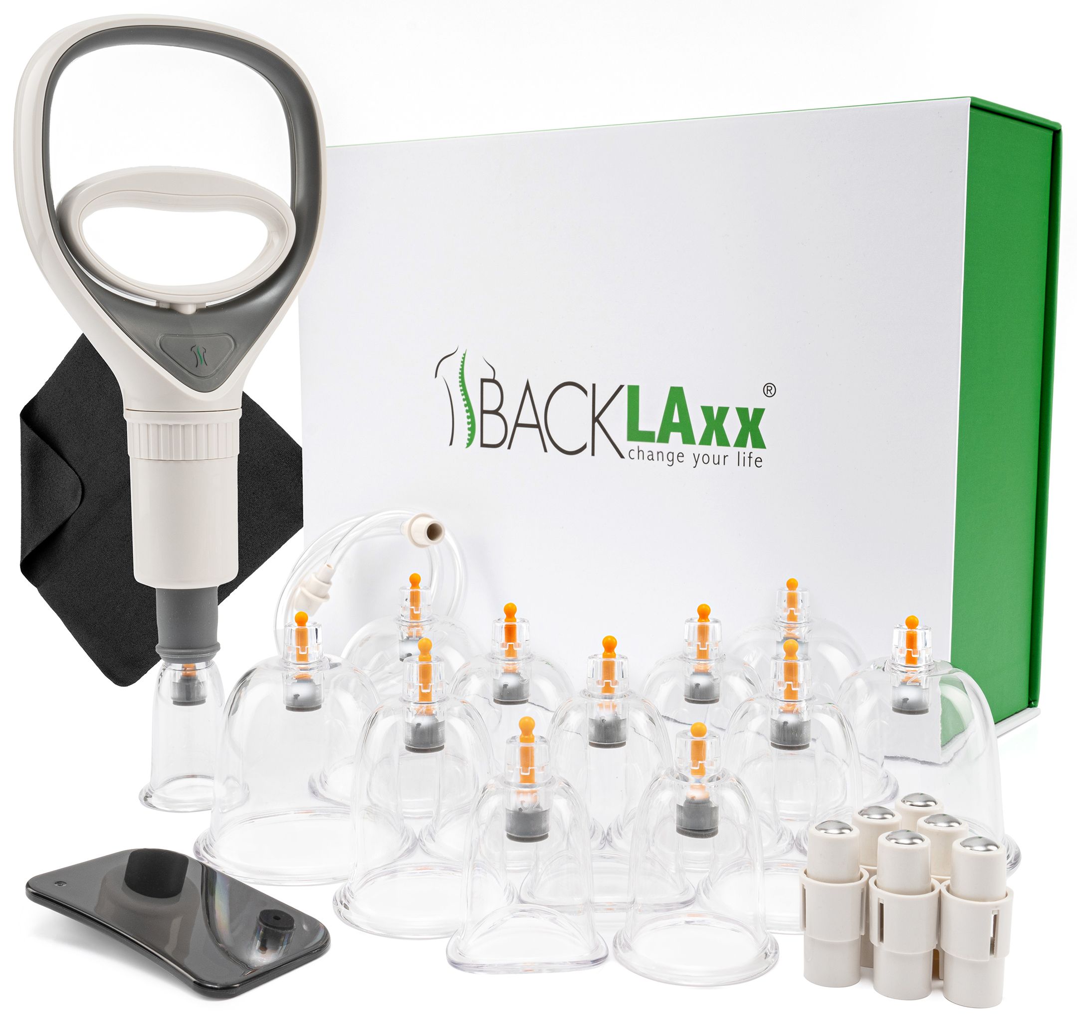 BACKLAxx® Schröpfgläser Set mit 12 Glocken