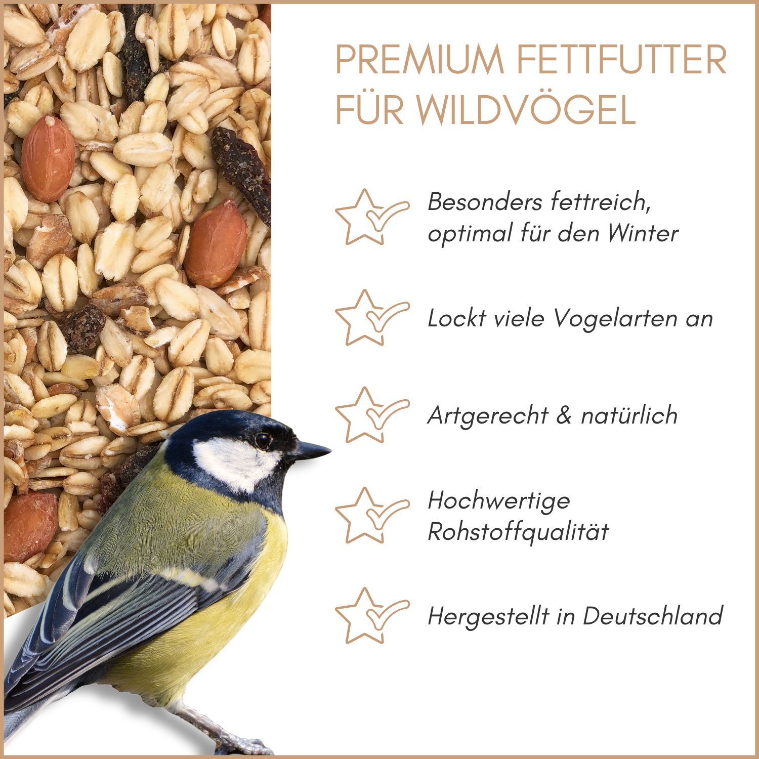 Supravit Premium Fettfutter für Wildvögel - schmackhaftes Vogelfutter & Winterfutter für Vögel