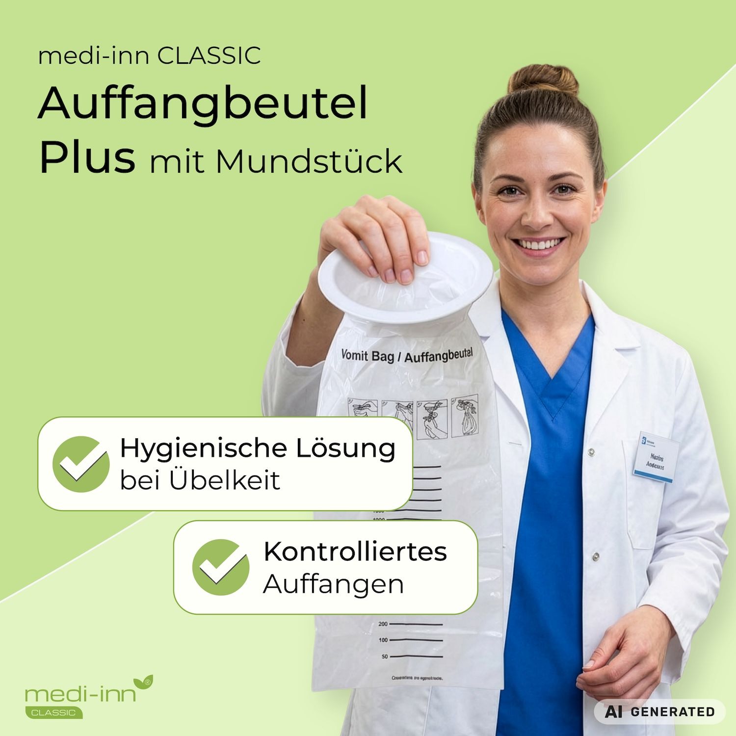 Medi-Inn Spuckbeutel – Brechbeutel bei Übelkeit, Reiseübelkeit & Übelkeit bei Kindern