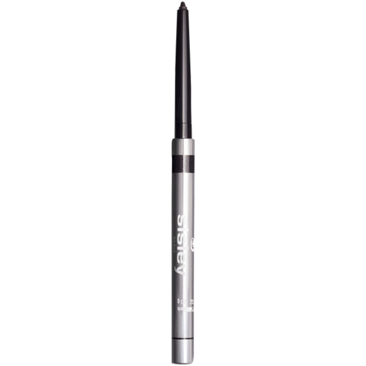 Sisley Phyto-Khol Star Waterproof. Silberfarbener Stift mit schwarzer Mine. Marke und Produktbezeichnung auf dem Stift.