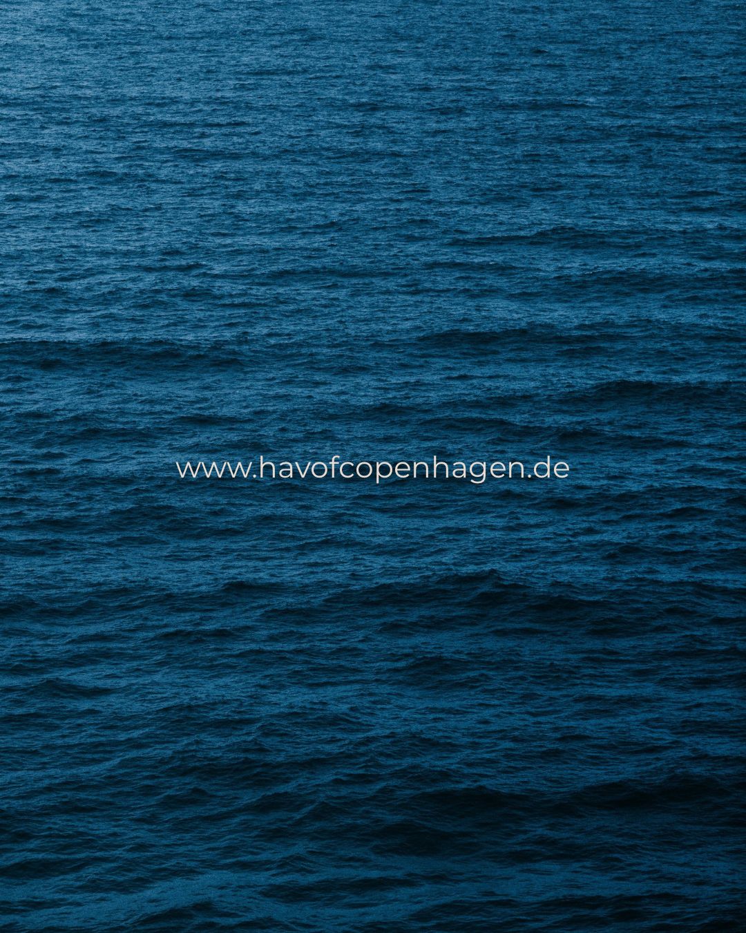 Blaues Meerwasser. Text: www.havofcopenhagen.de. Wellenmuster.