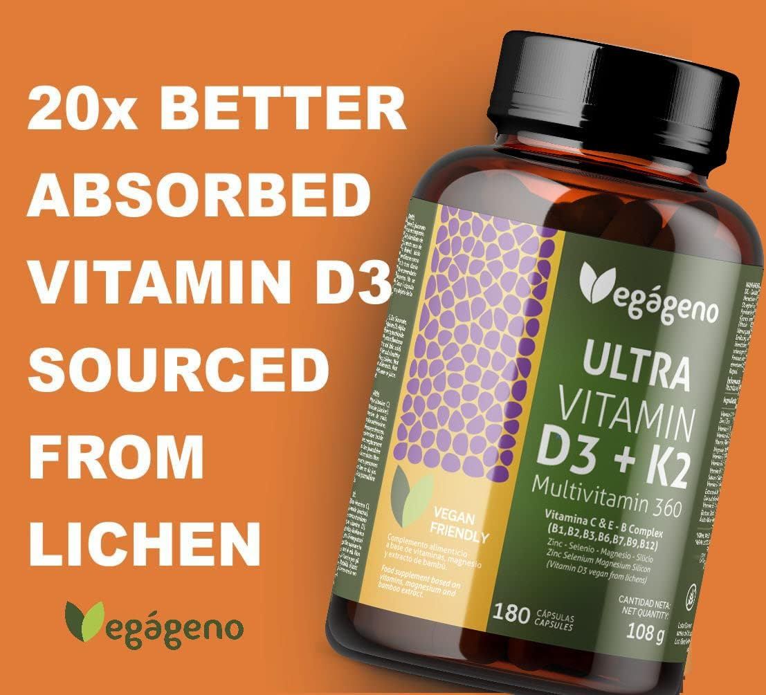 VEGÁGENO Vitamin D3 und K2 Kapseln