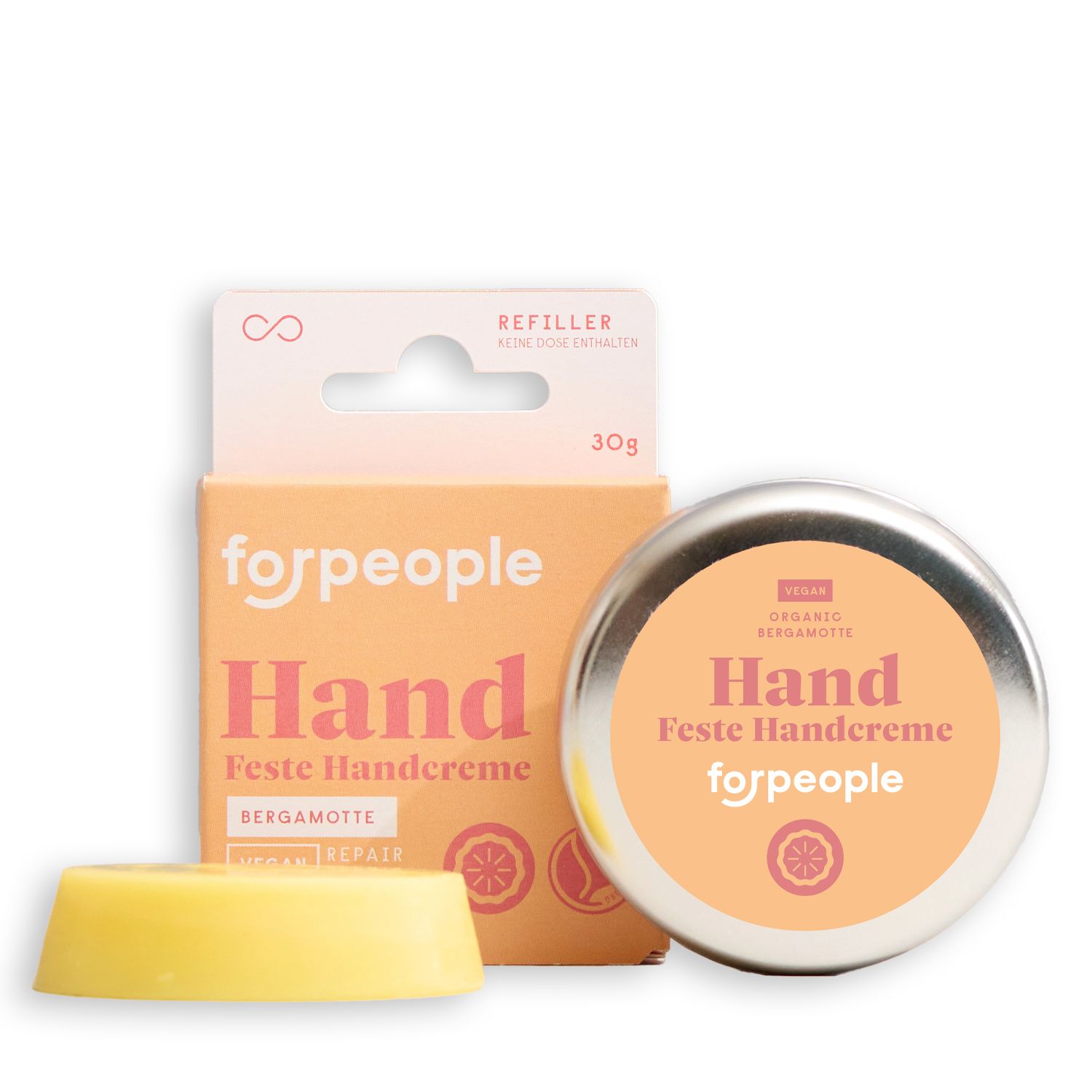forpeople - Feste Handcreme Dose + Refiller - Bergamotte