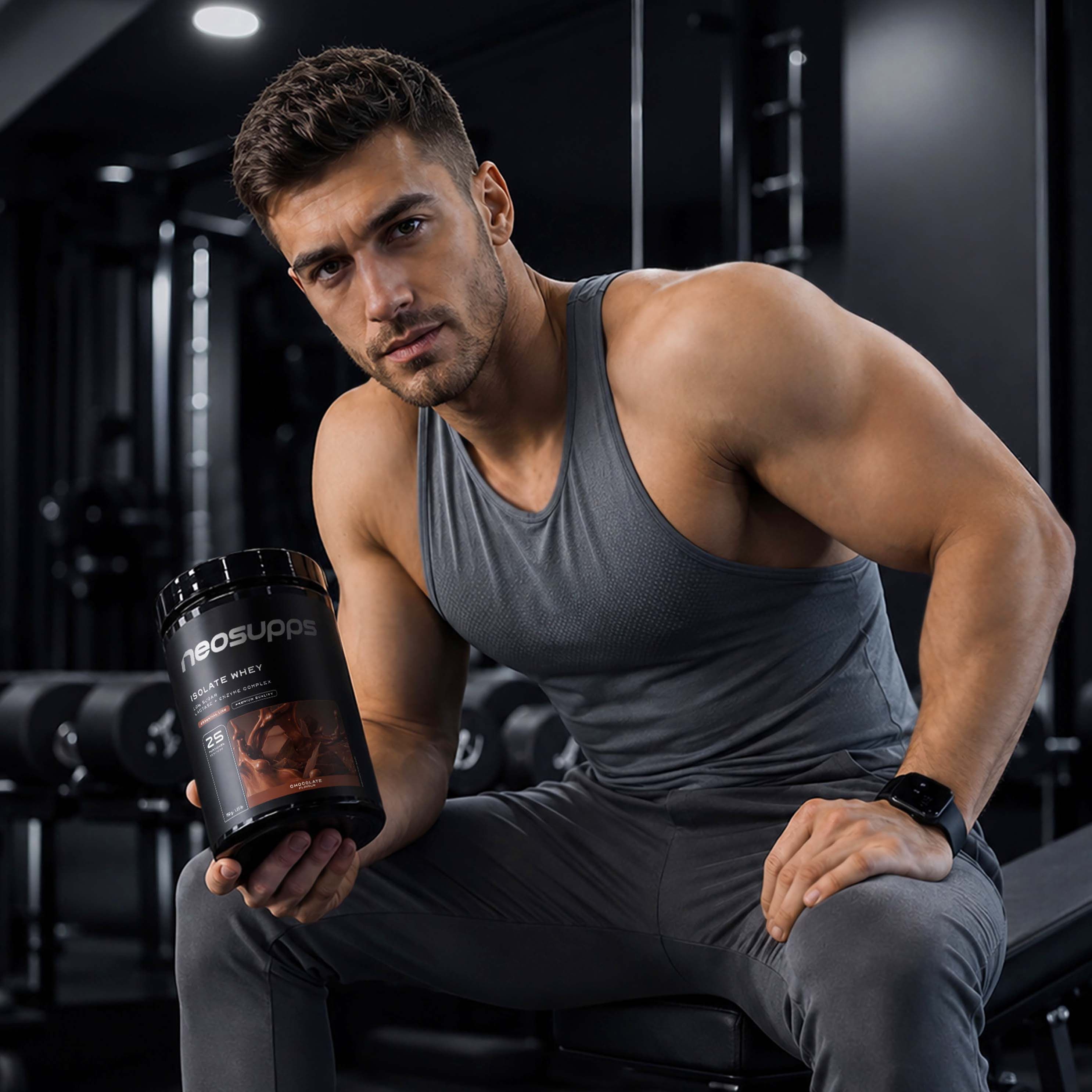 Neosupps Isolate Whey Protein Pulver Chocolate, 750g, Protein pro Portion