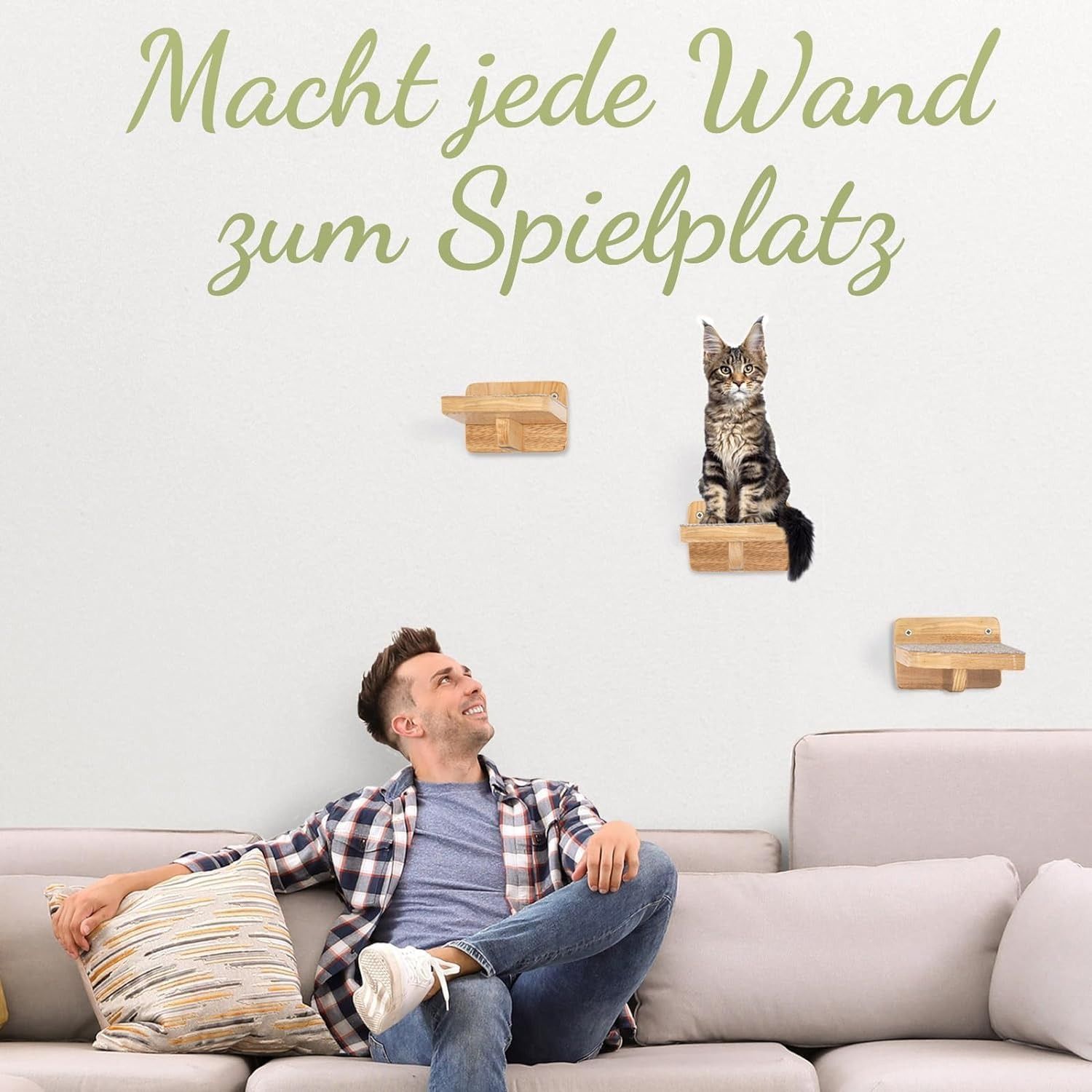 Katzentreppen Wand M (3-teilig)