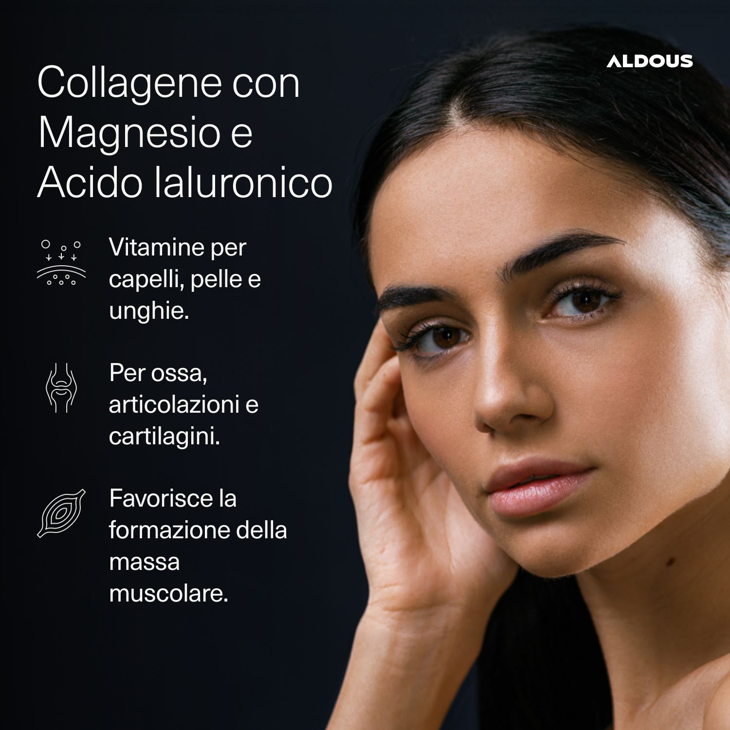 Aldous Colagene Gummies: Vitamine für Haare, Haut und Nägel. Für Knochen, Gelenke und Muskelmasse.