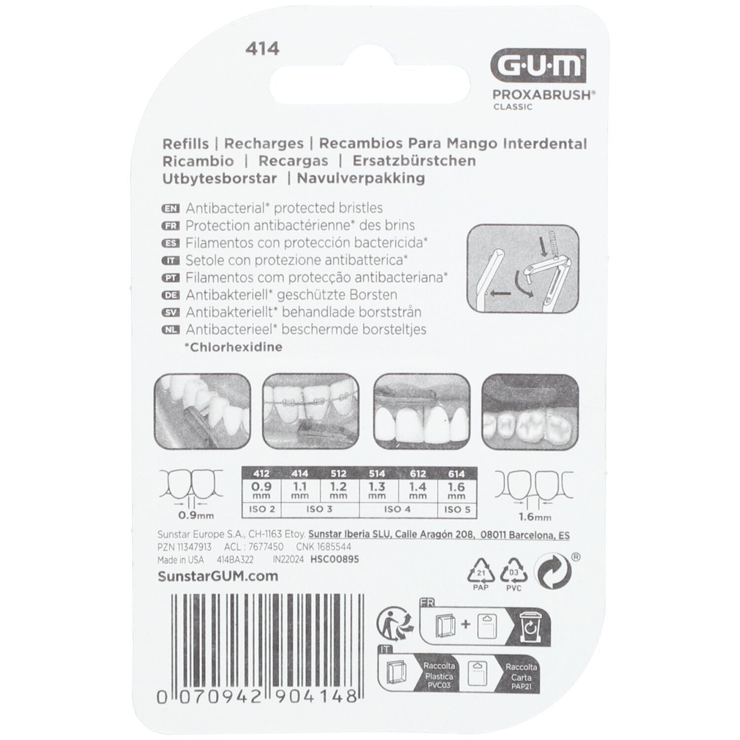 GUM® Proxabrush® Classic Ersatzbürsten 1,1 mm